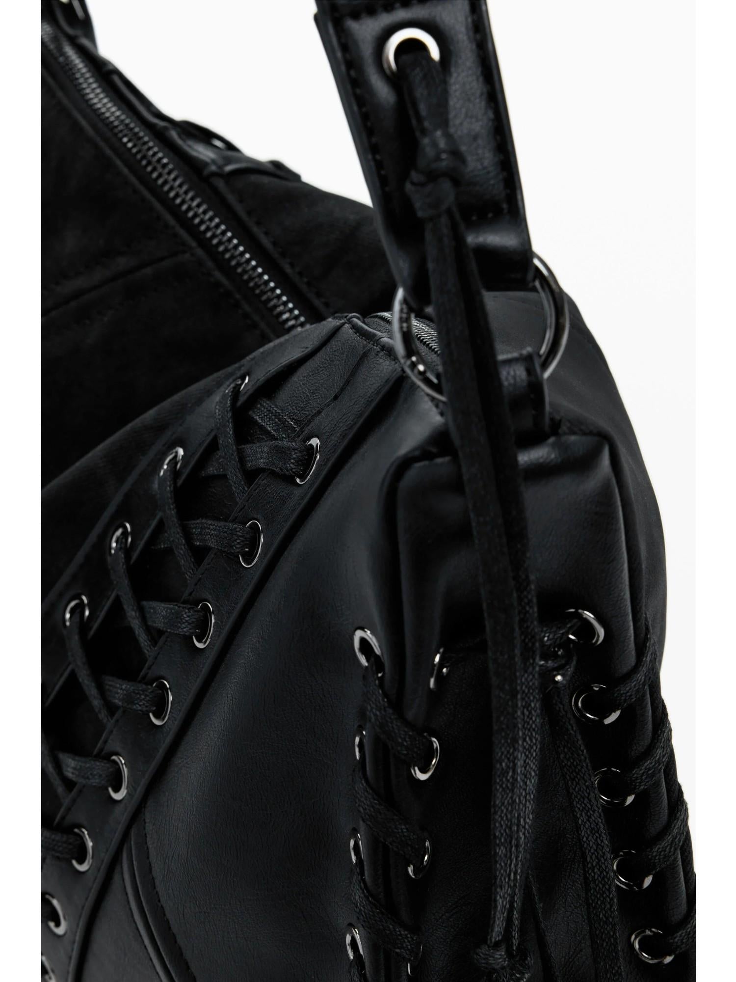 Desigual Borsa a tracolla effetto pelle media Donna Nero 25WAXP79 2000 DESIGUAL