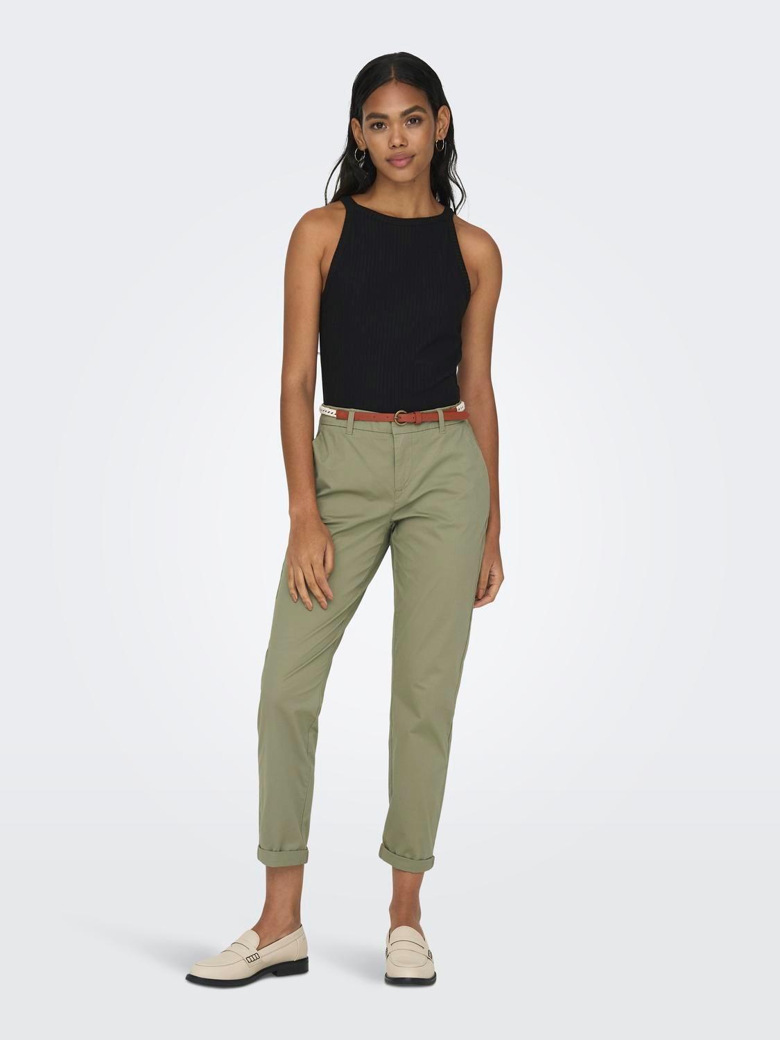 Only Pantalone Donna Biana Verde Oliva 15218519 Smokey Olive ONLY
