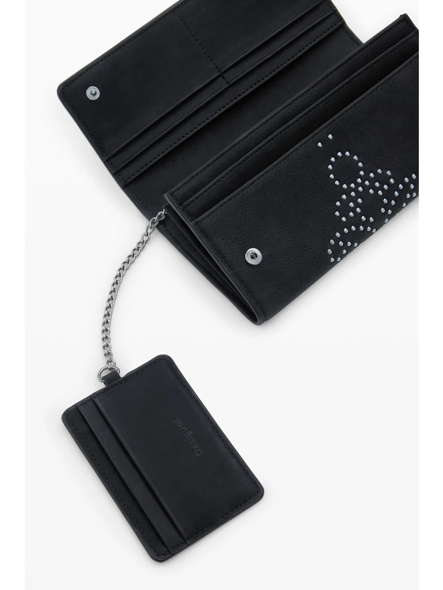 Desigual Portafoglio borchie portacarte grande Donna Nero 25WAYP46 2000 DESIGUAL