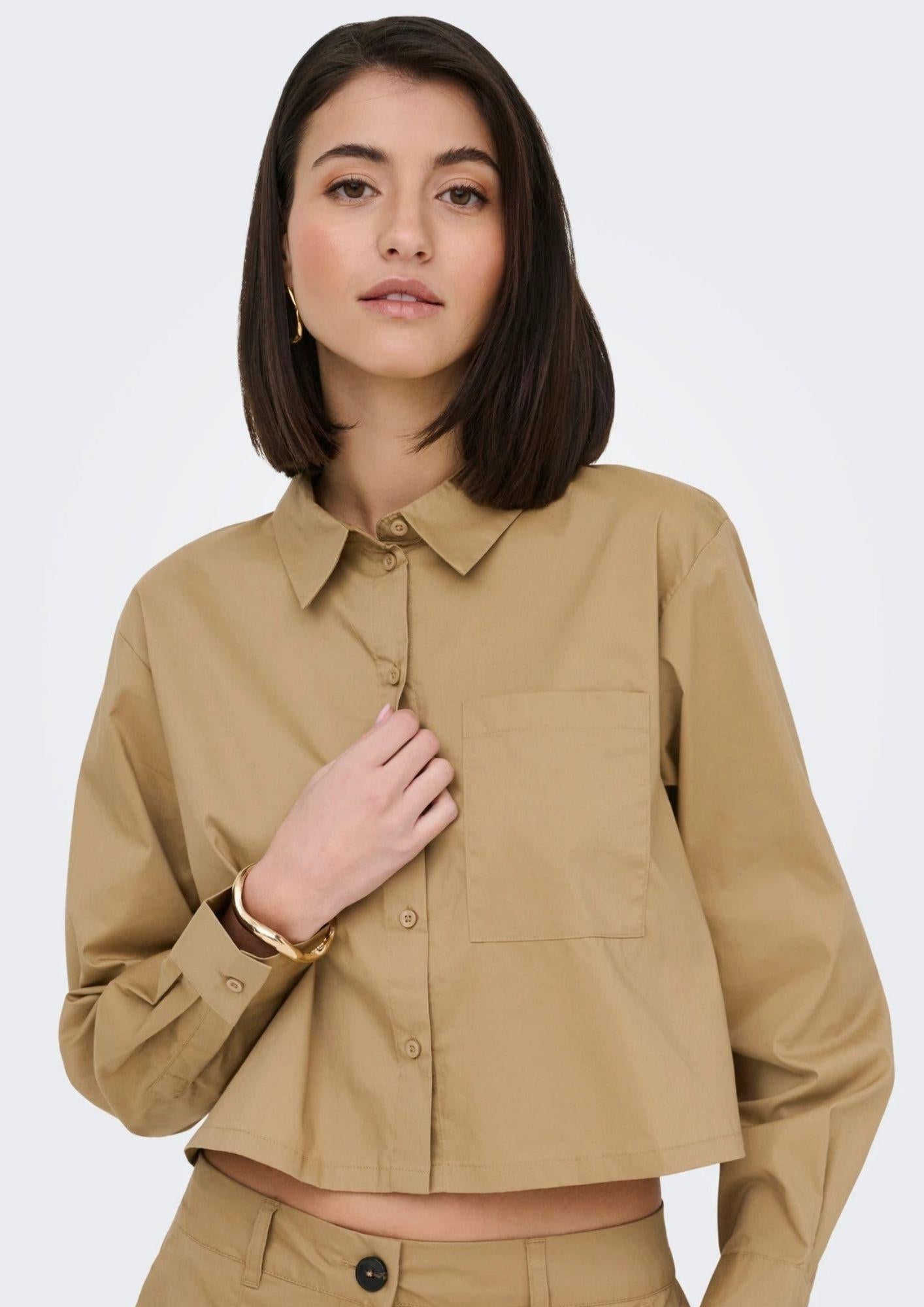 Jacqueline De Yong Camicia Donna Mio Marrone 15363677 Tigers Eye JACQUELINE DE YONG