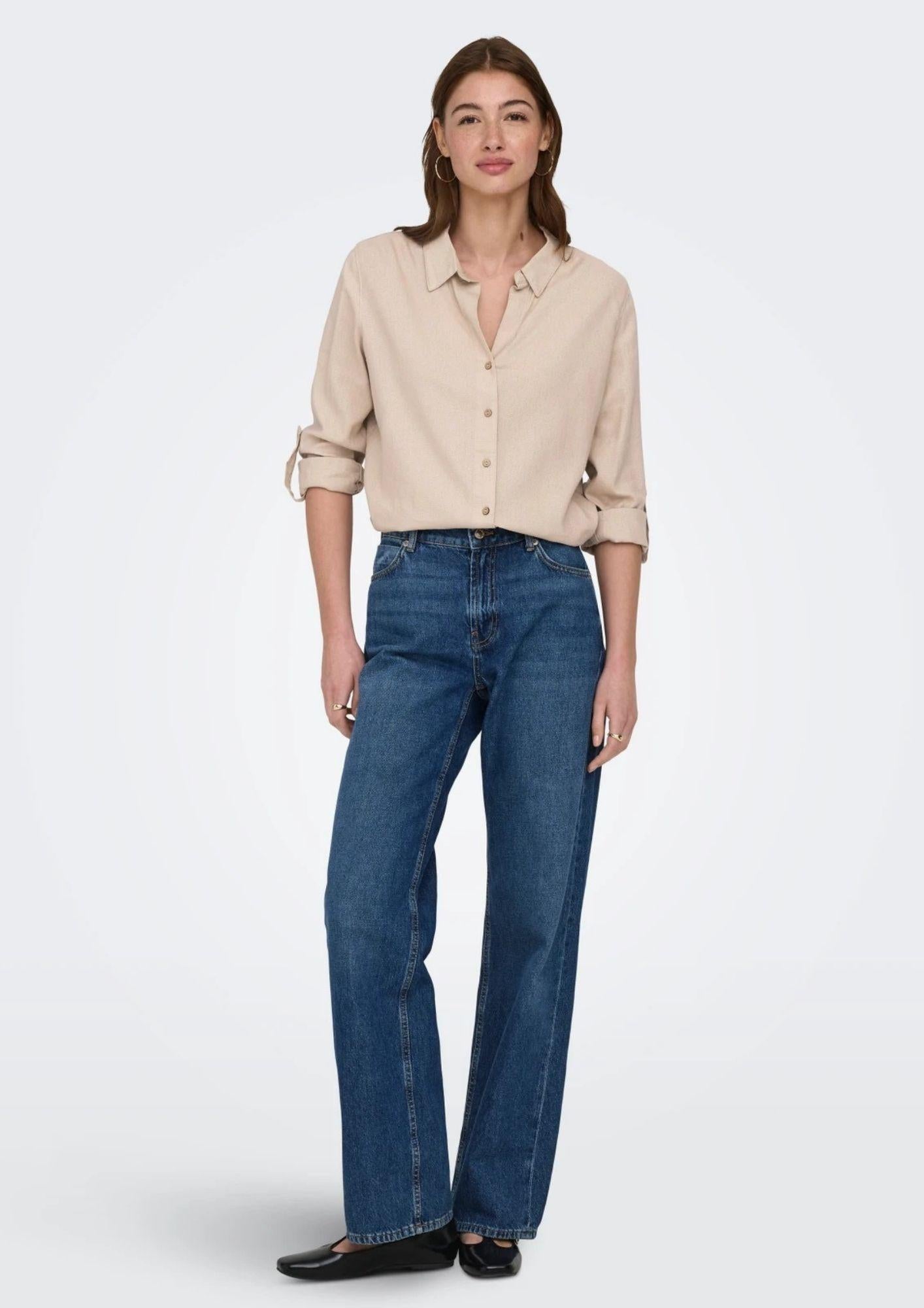 Only Camicia Donna Goa Beige 15363991 Oxford Tan ONLY