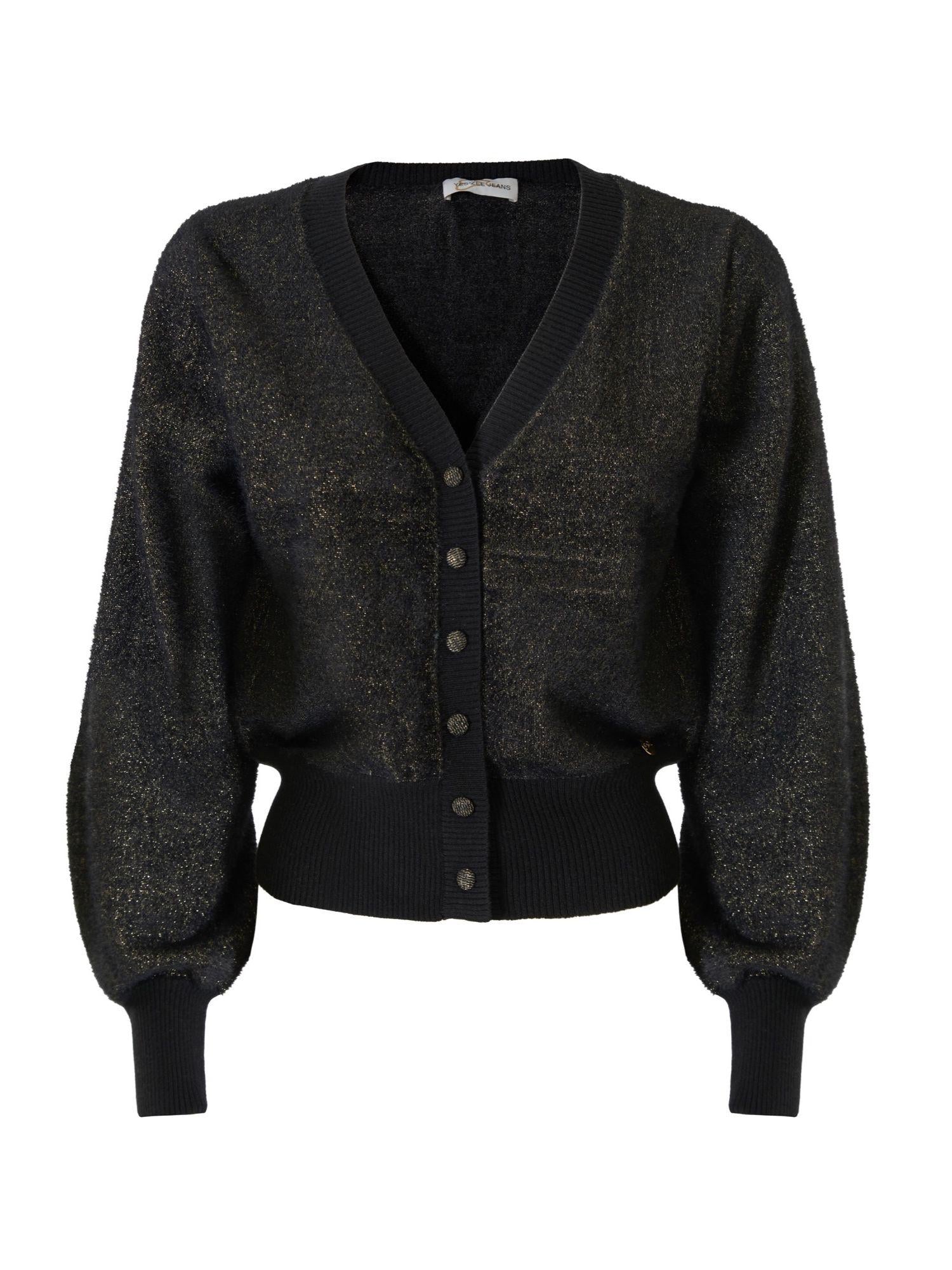 Yes Zee Cardigan Corto Donna Nero M092 IS00 0801 YES ZEE