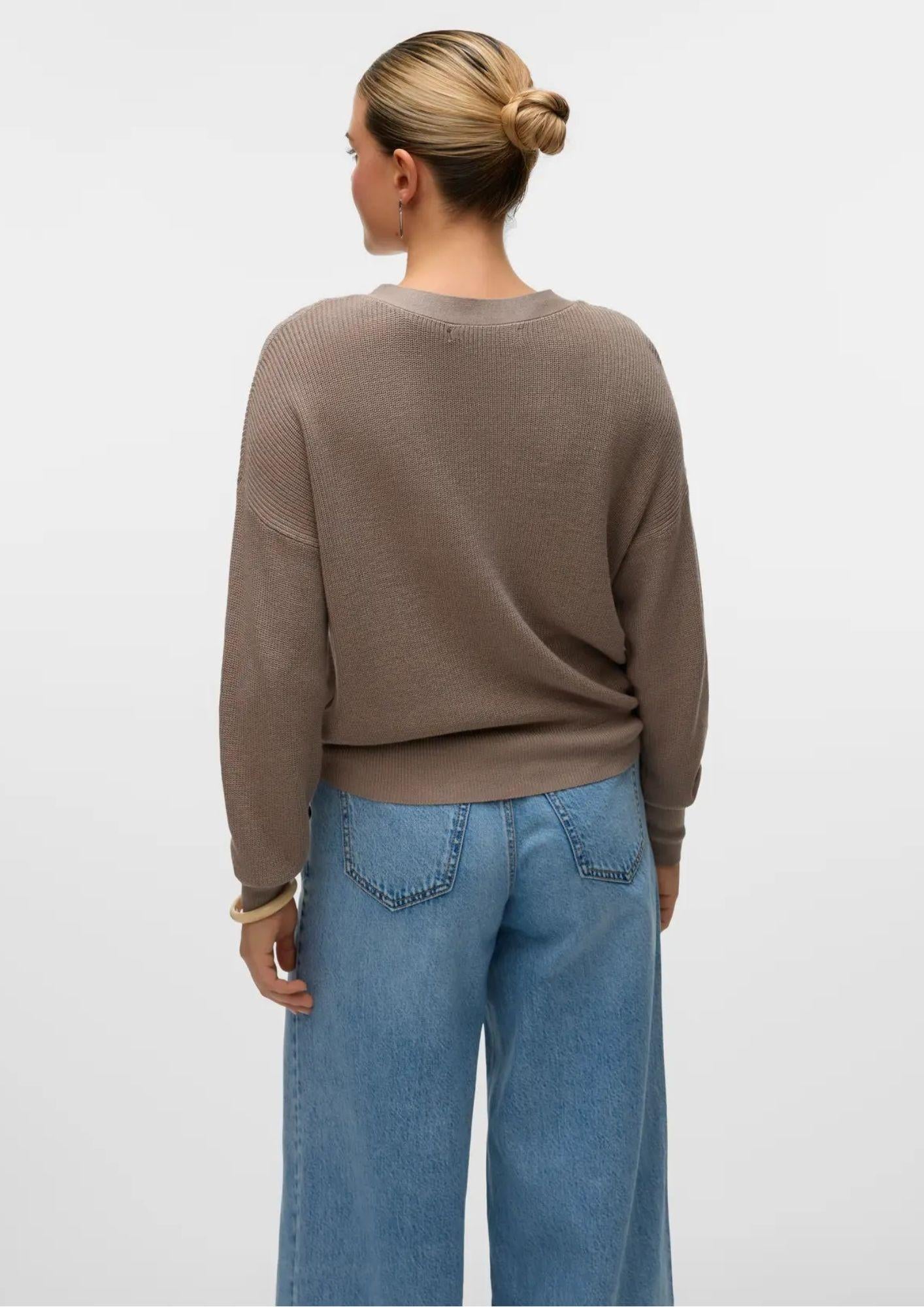 Vero Moda Cardigan Donna Newlexsun Grigio 10281878 Moon Rock VERO MODA