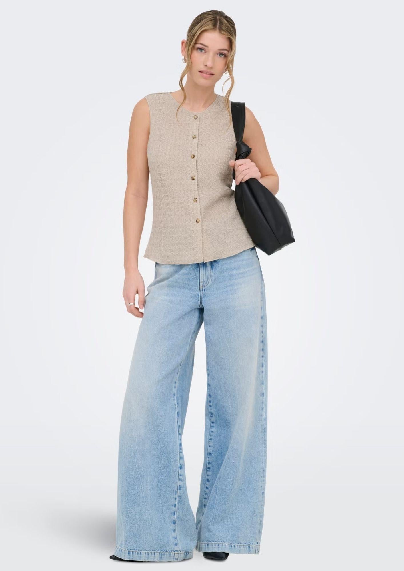 Only Top Donna Ilse Grigio Argento 15374601 Silver Lining ONLY