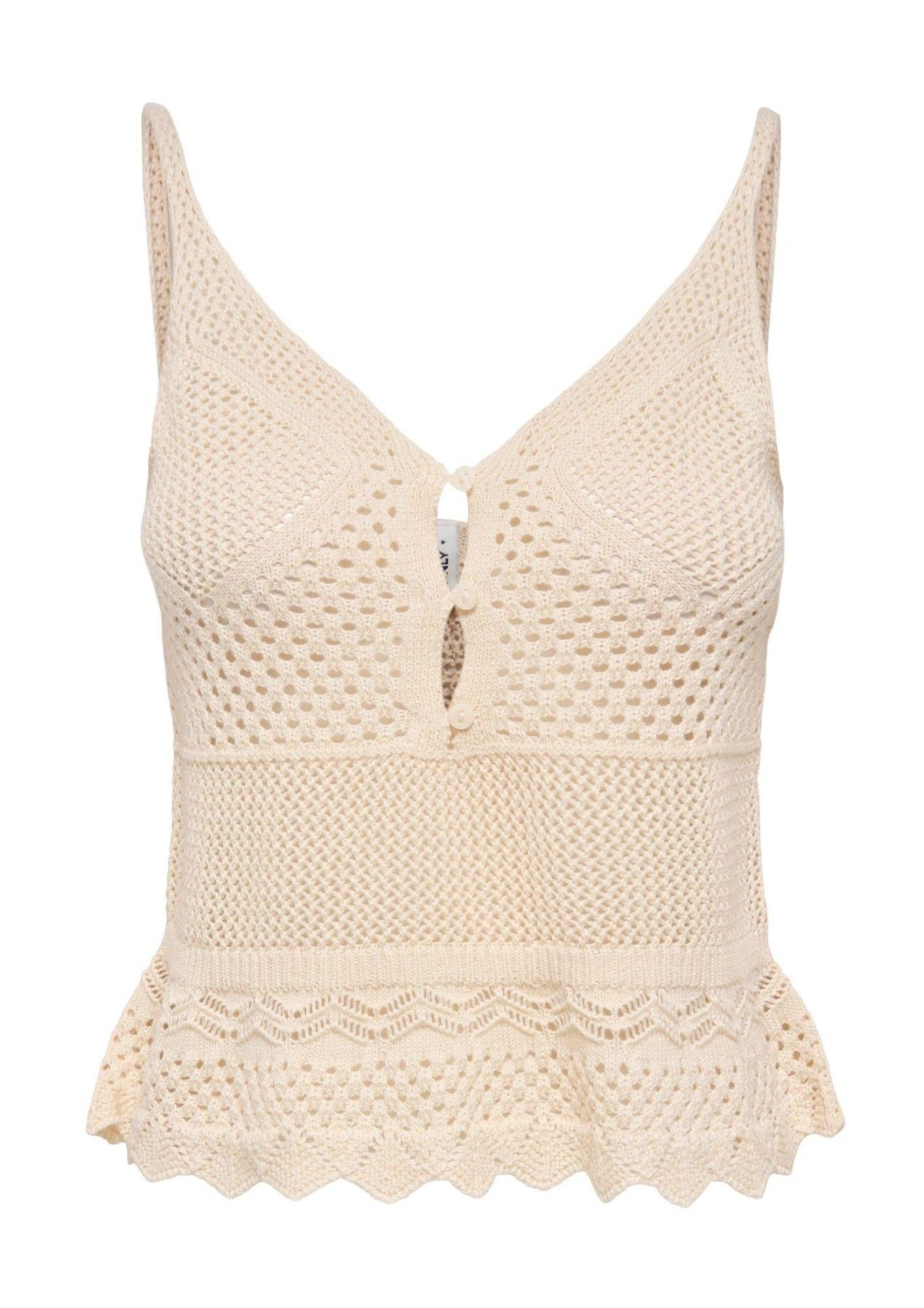 Only Top Donna Lison Ecrù 15369246 Ecru Dtm FMOP Button ONLY