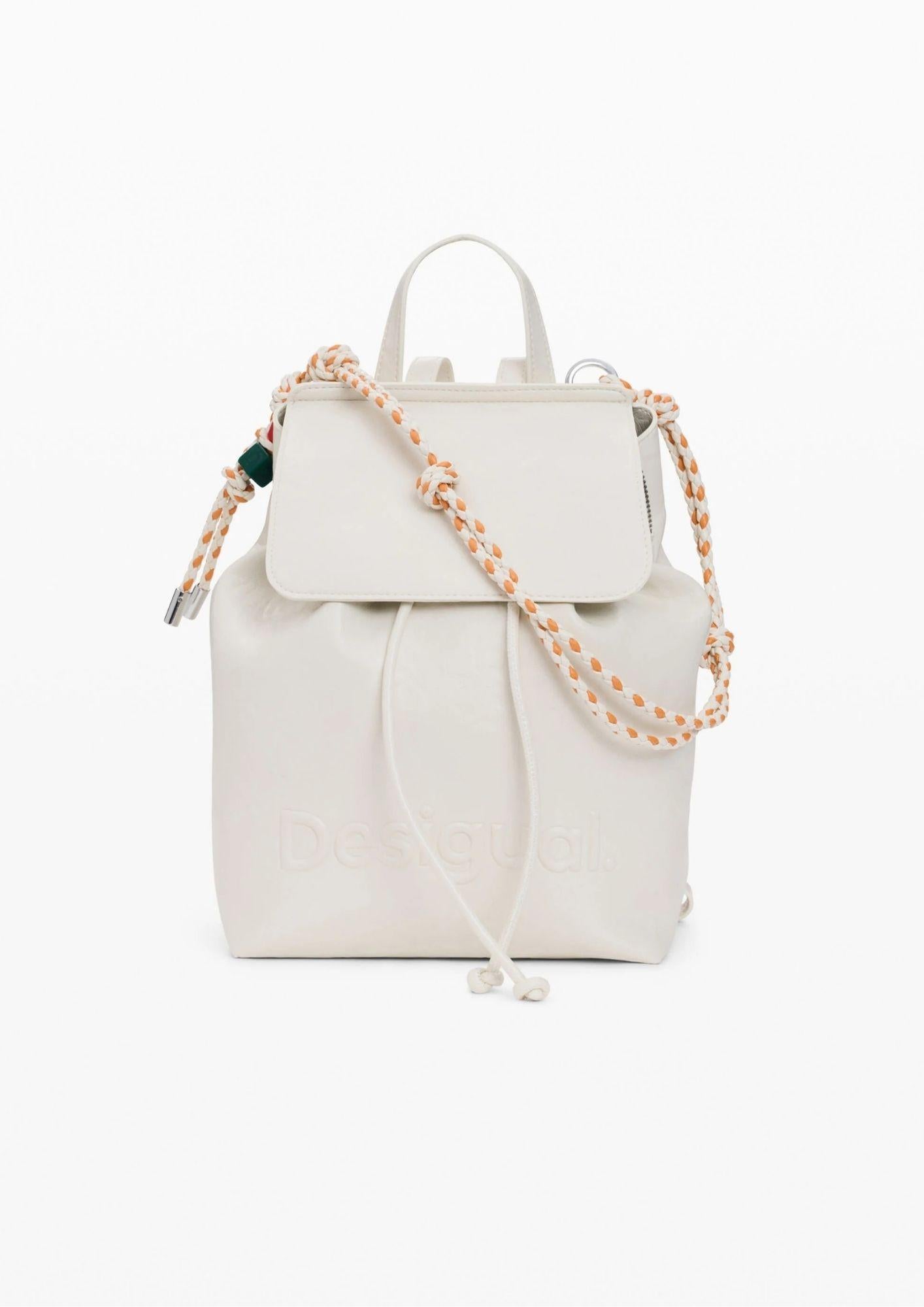 Desiagual Zaino Backhalf Logo Luena Mini Ecru Bianco 26SAKP18 1008 DESIGUAL