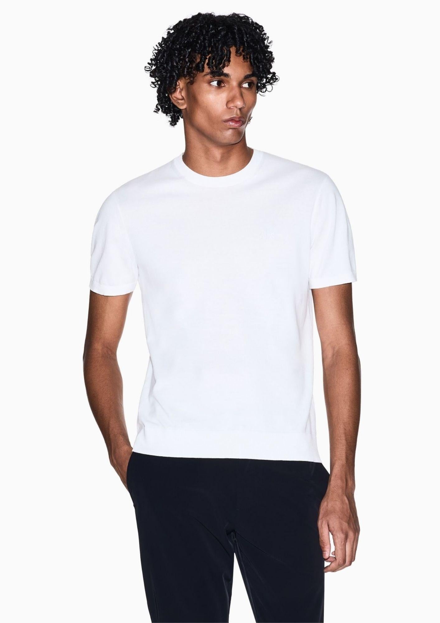 Armani Exchange Maglia Uomo Bianca 8NZM5C ZM3JZ 1116 ARMANI EXCHANGE