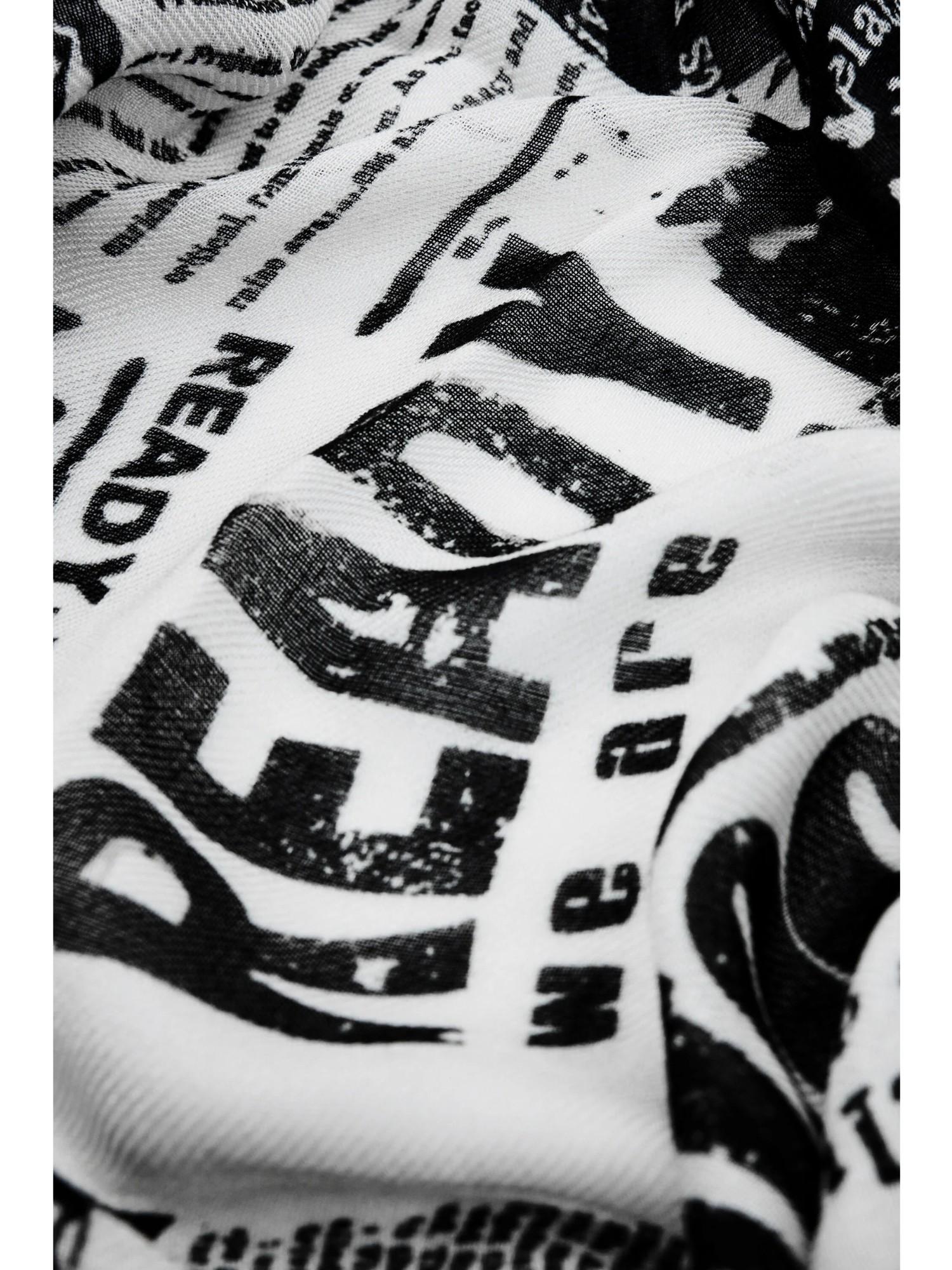 Desigual Foulard rettangolare a stampa giornale Donna Nero 25WAWA12 2000 DESIGUAL