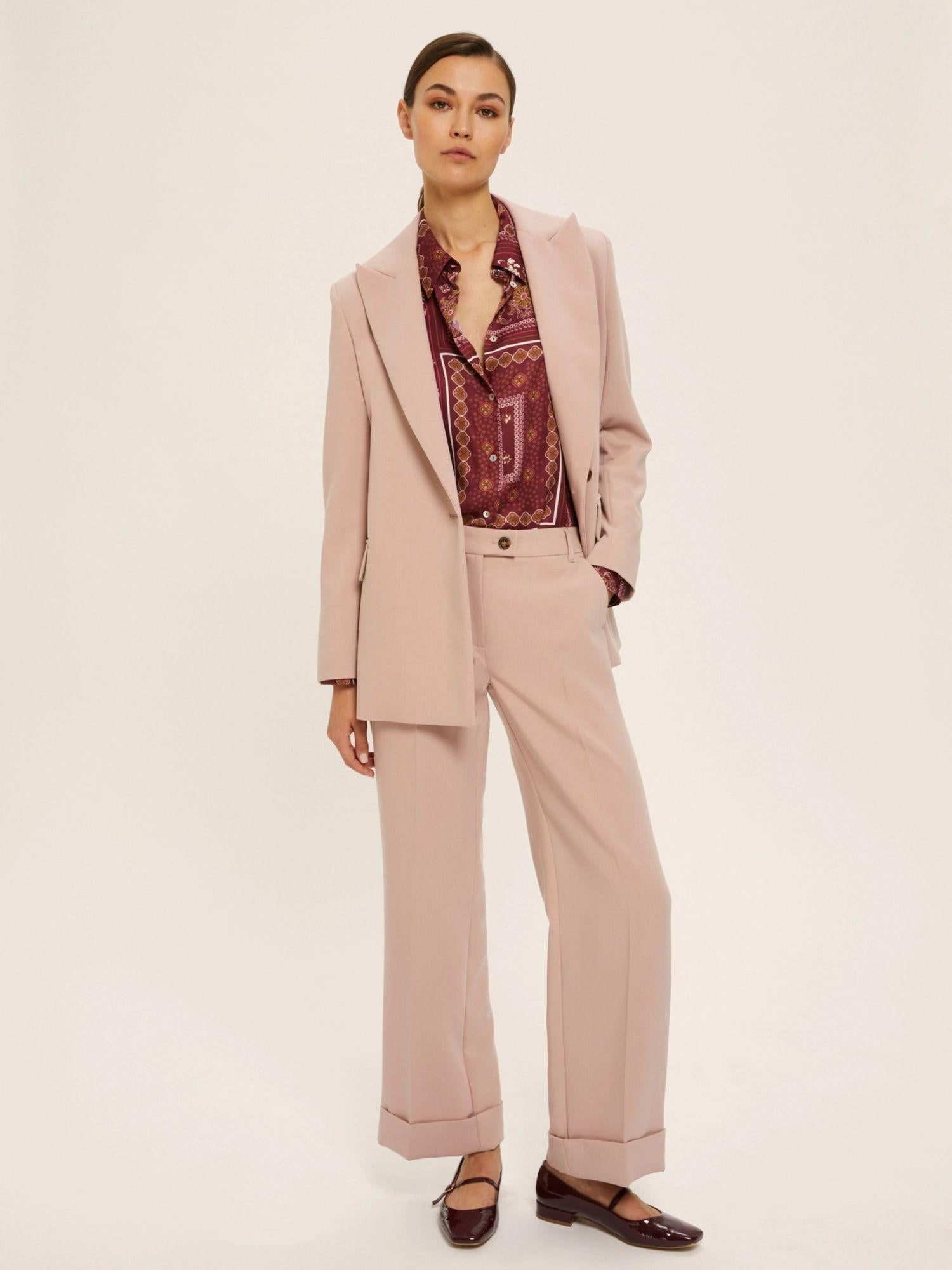 Emme Marella Camicia in twill di viscosa stampata Brunico Donna Bordeaux 2525116034200 003 EMME MARELLA