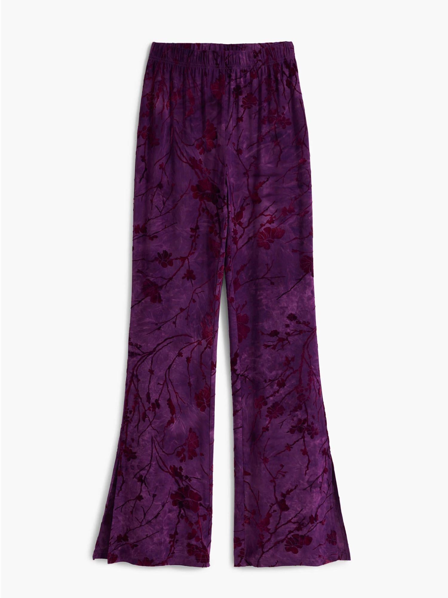Desigual Pantaloni fluidi a zampa con texture Donna Viola 25WWPK03 3028 DESIGUAL
