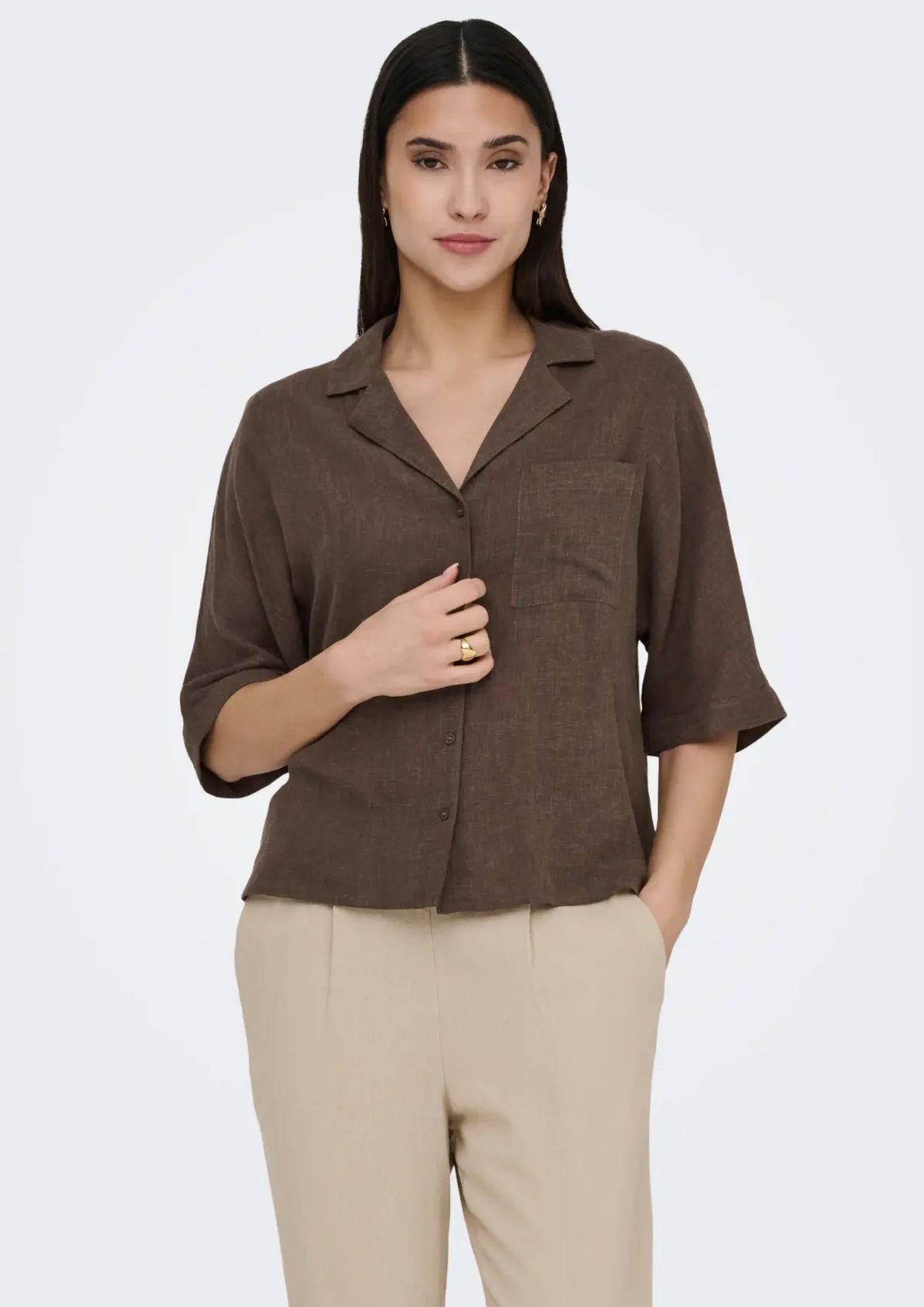 Only Camicia Donna Bruxelles Cioccolato 15314215 Chocolate Martini ONLY