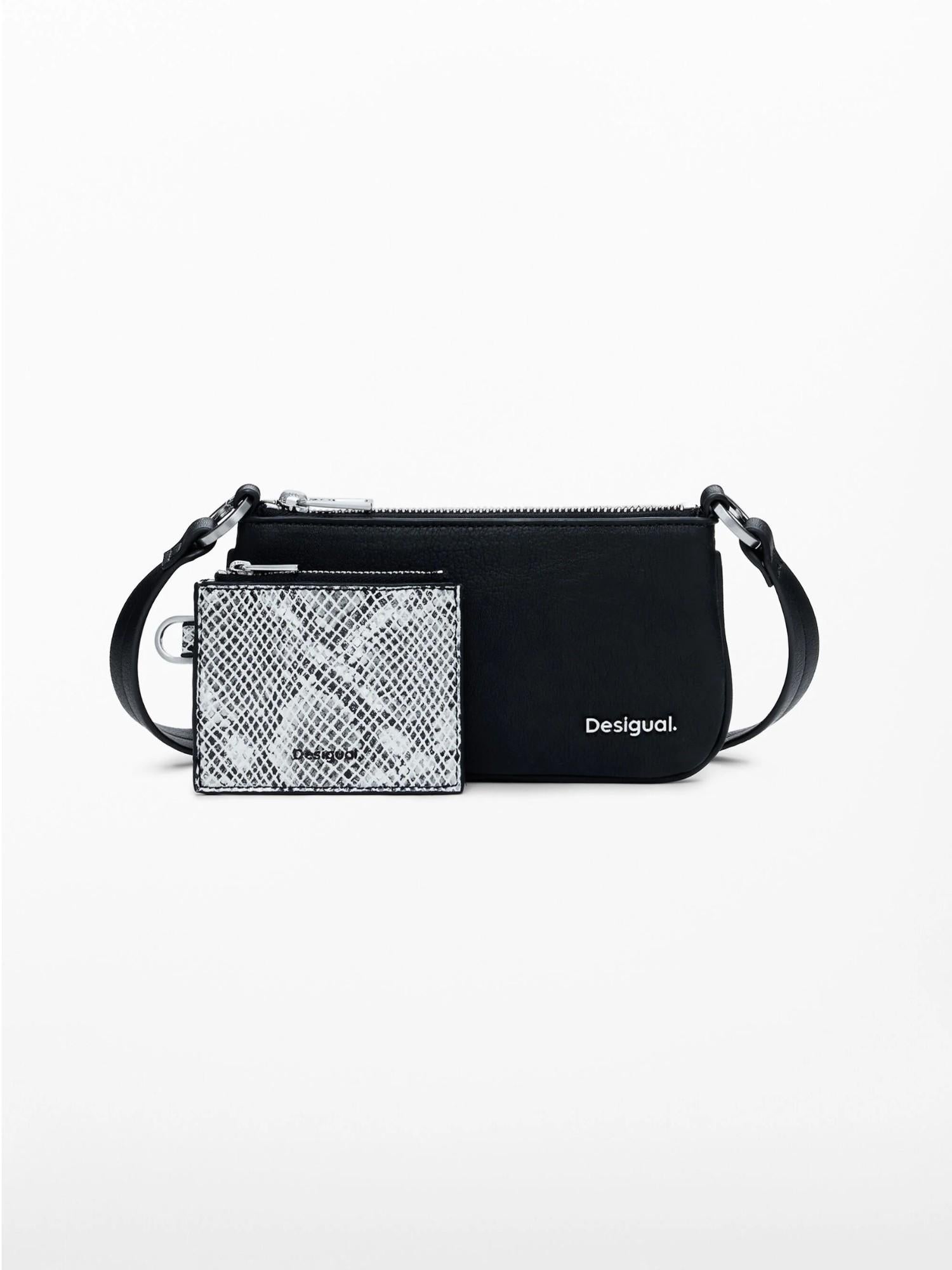 Desigual Portafoglio 2in1 serpente grande Donna Nero 25WAYP22 2000 DESIGUAL
