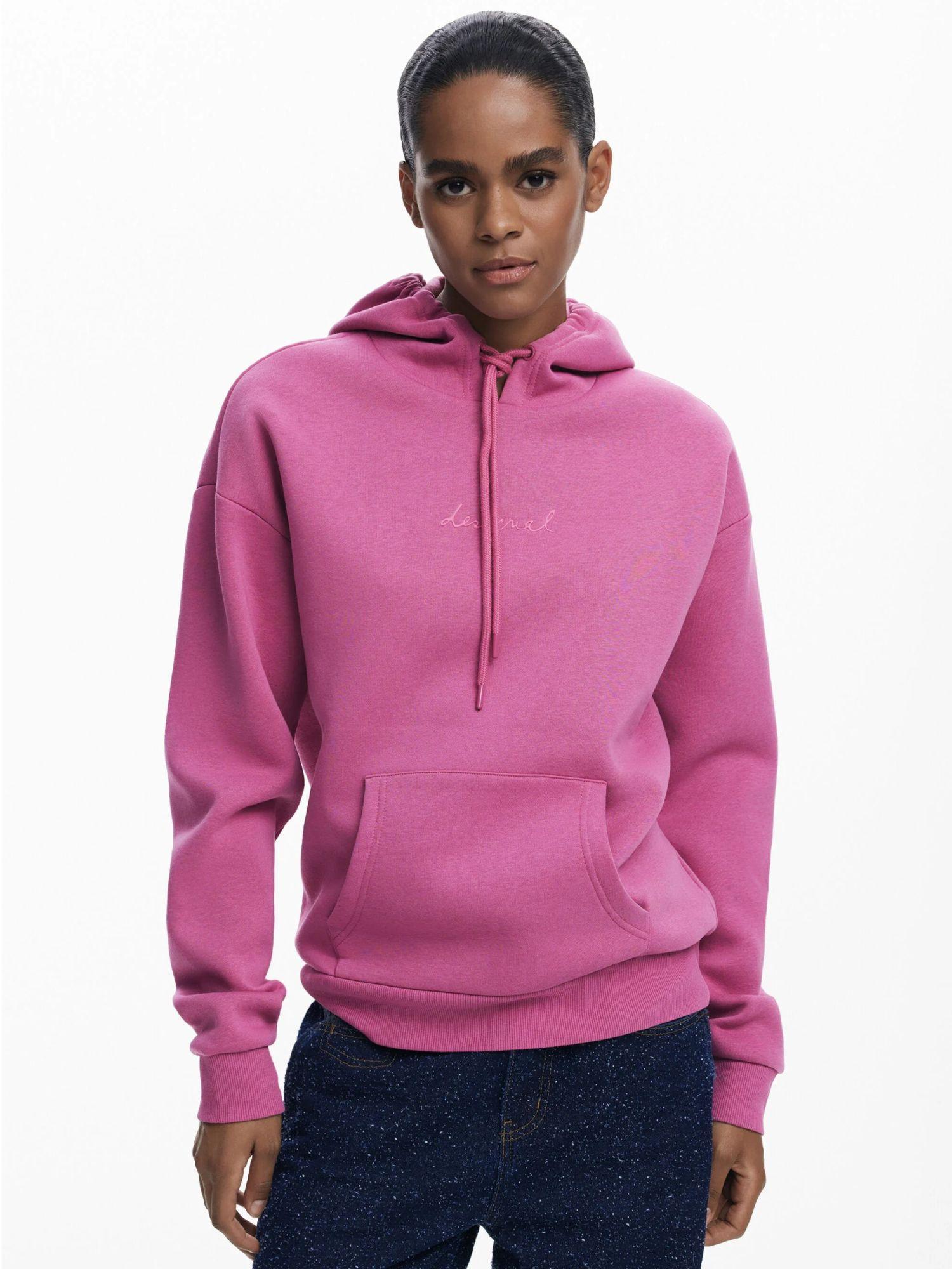 Desigual Felpa con cappuccio e logo Donna Rosa 25WWSK13 3191 DESIGUAL