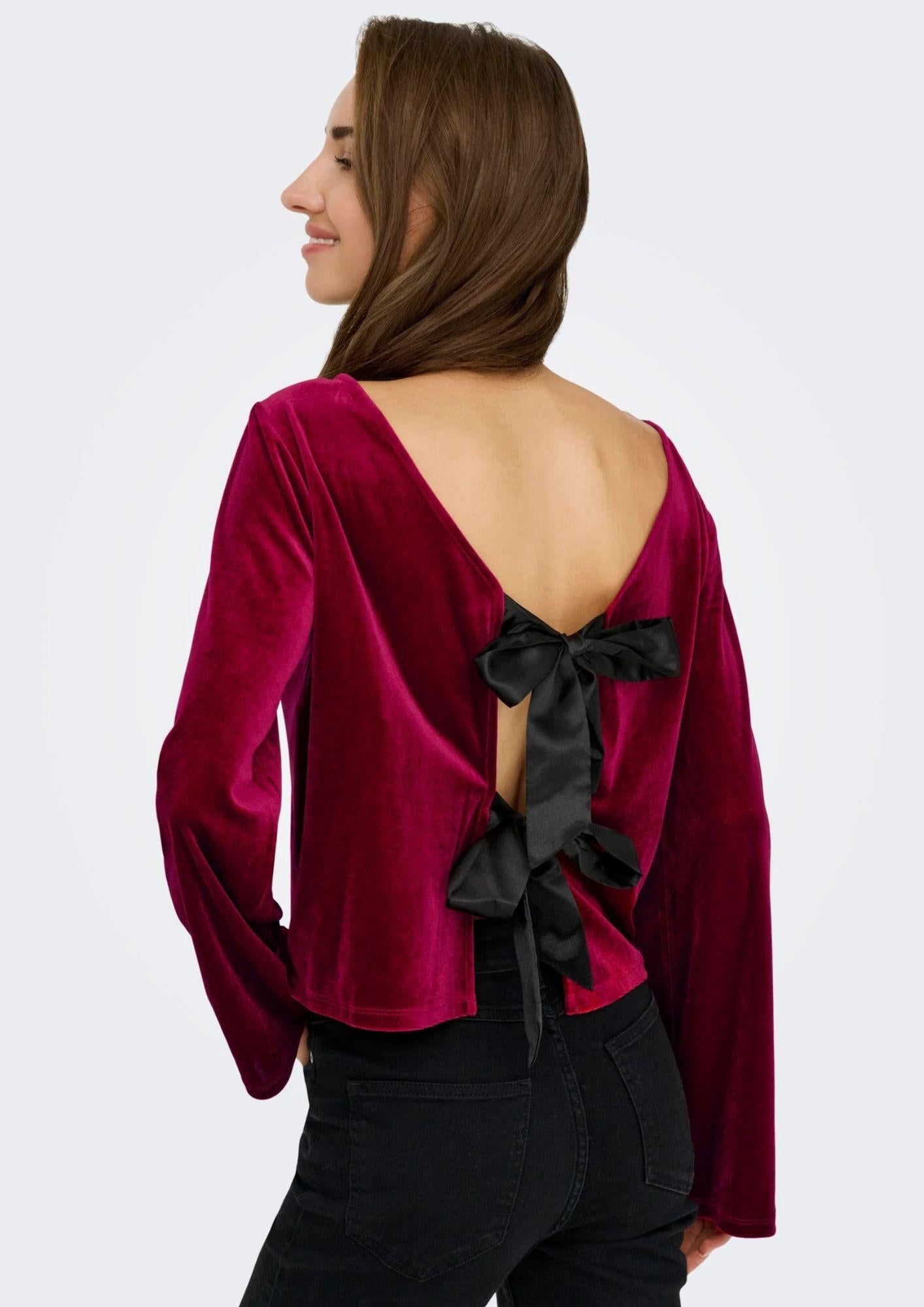 Jacqueline De Yong Maglia Donna Victory Bordeaux 15363518 Winetasting BOW JACQUELINE DE YONG