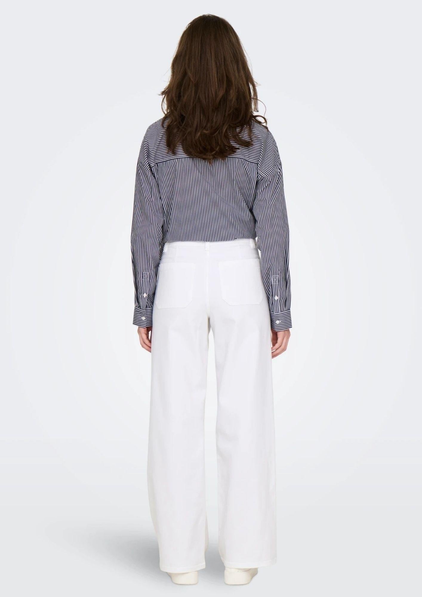 Jacqueline De Yong Pantalone Donna Iris Bianco 15341269 White JACQUELINE DE YONG