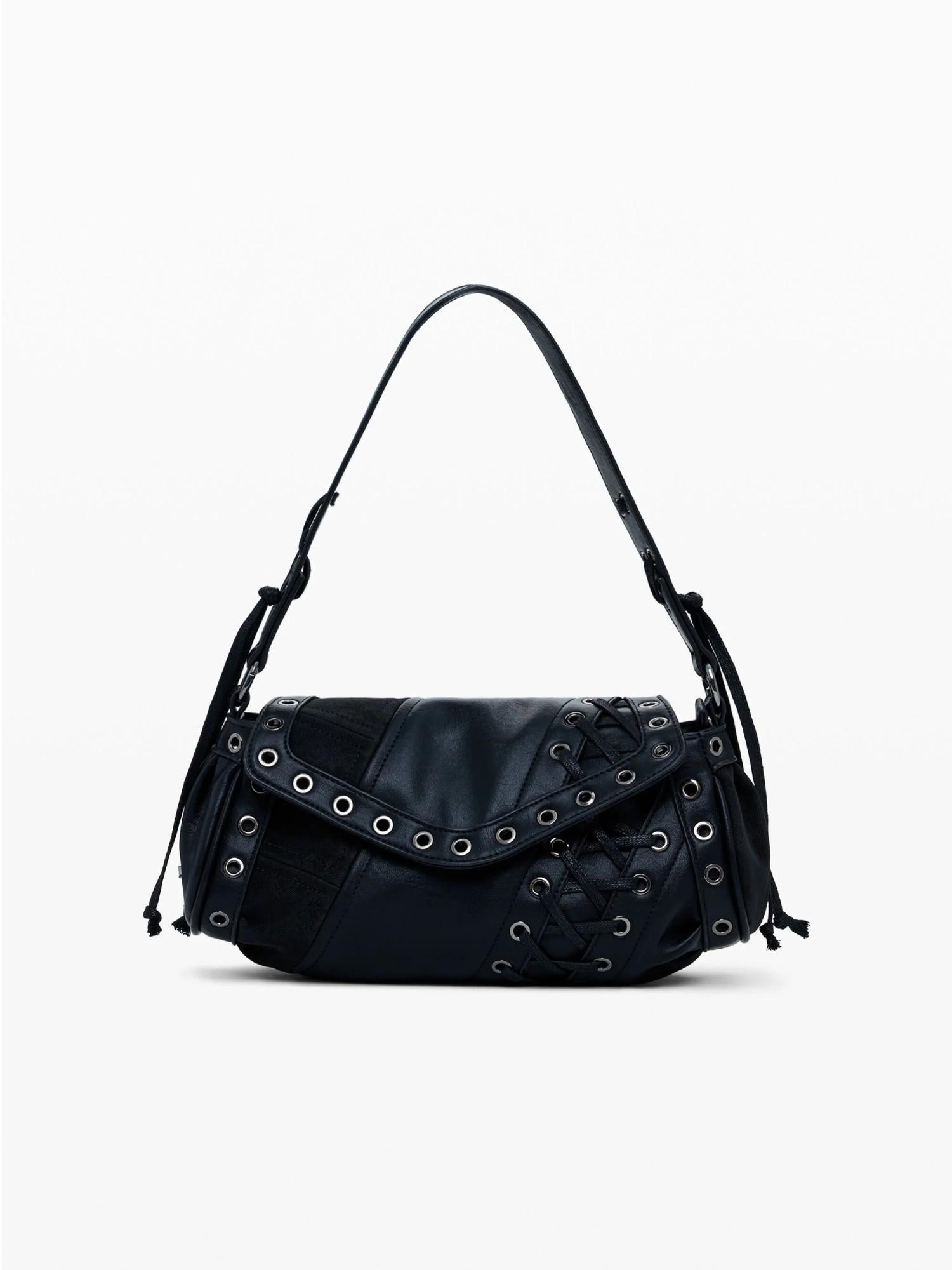 Desigual Borsa effetto pelle patch media Donna Nero 25WAXP36 2000 DESIGUAL