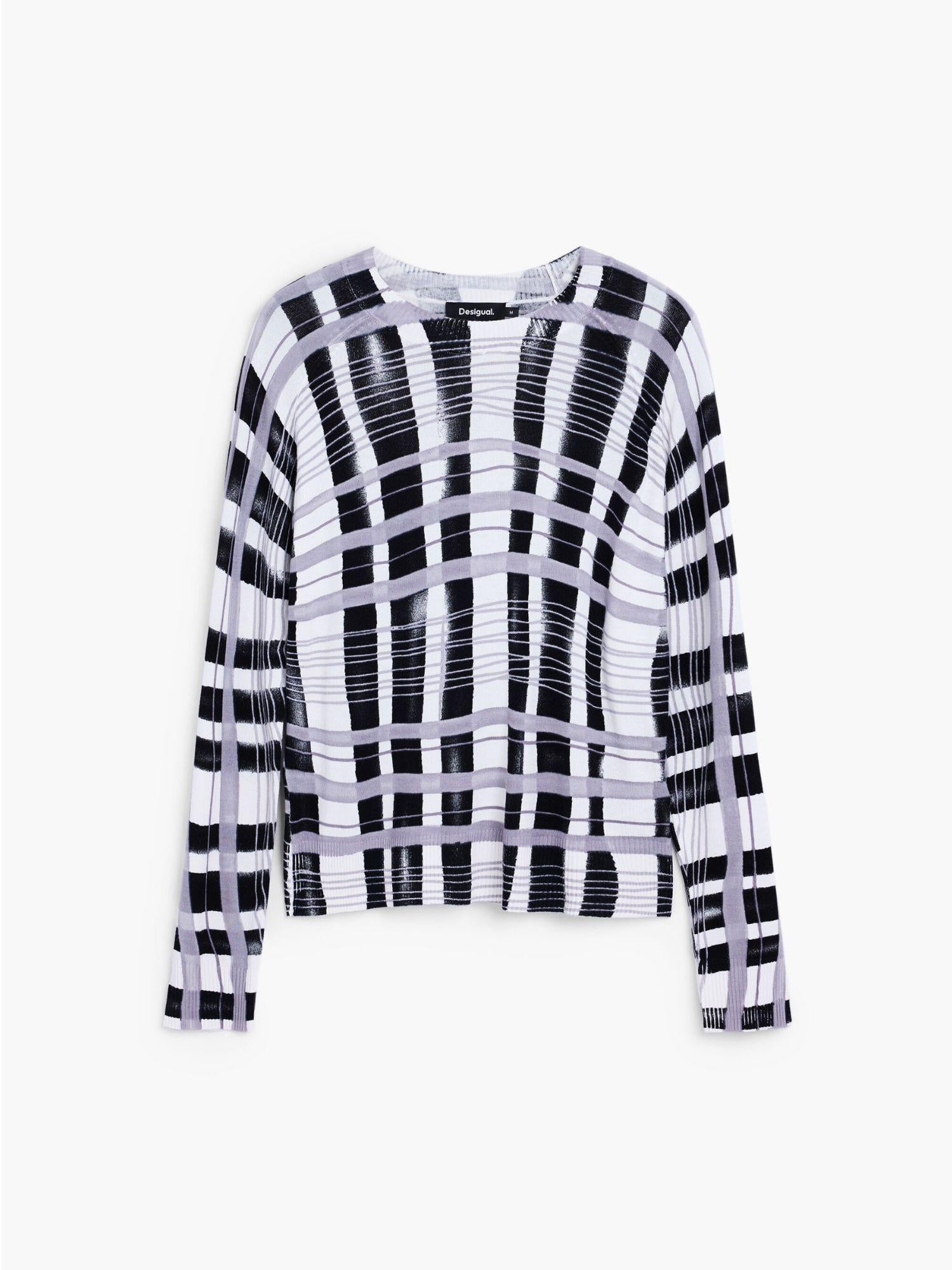 Desigual Maglione a righe mikado Donna Bianco 25WWJF41 2000 DESIGUAL