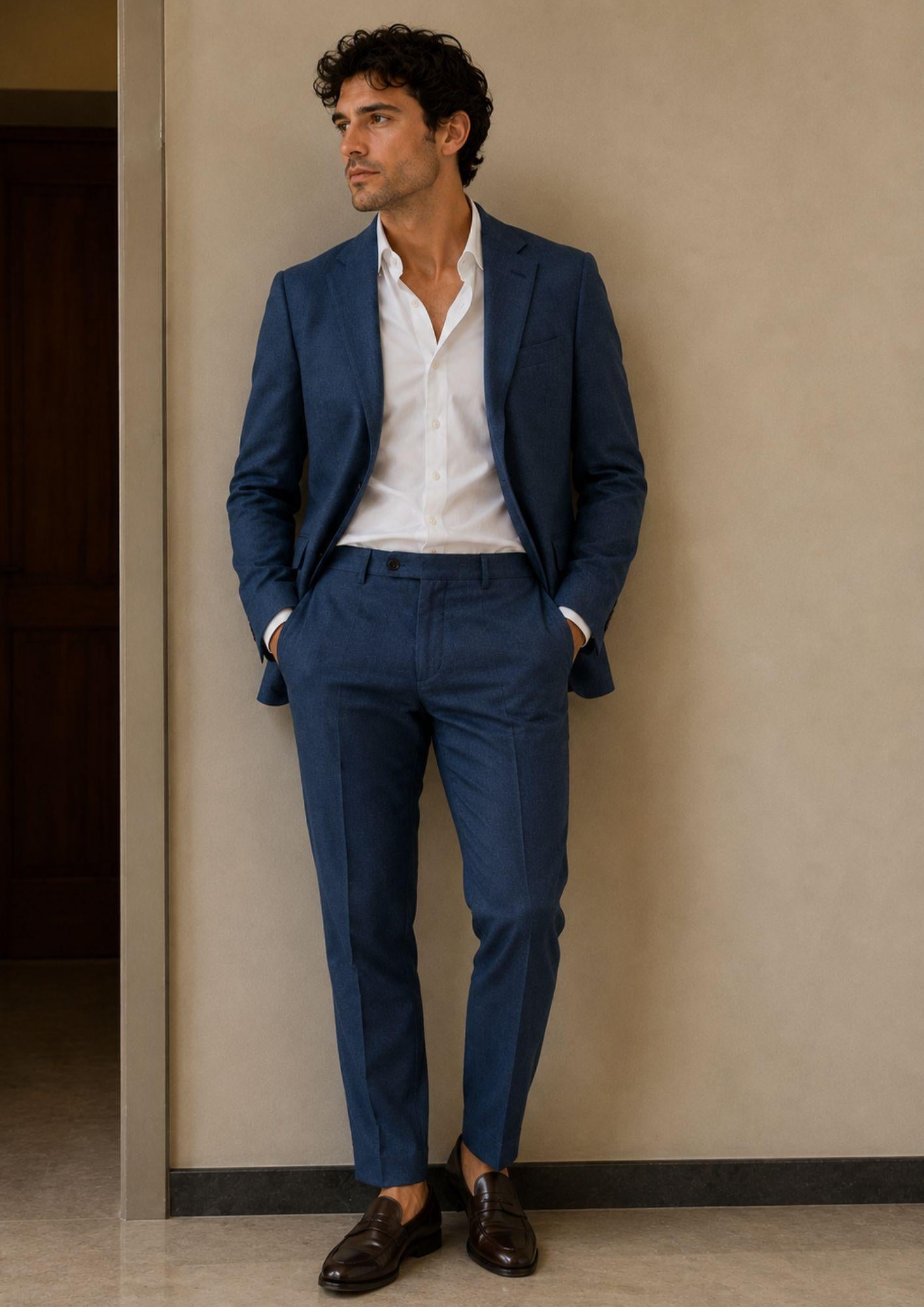 Sergio Cipriani Abito Uomo Grisaglia Blu GT-10132 BLU SERGIO CIPRIANI