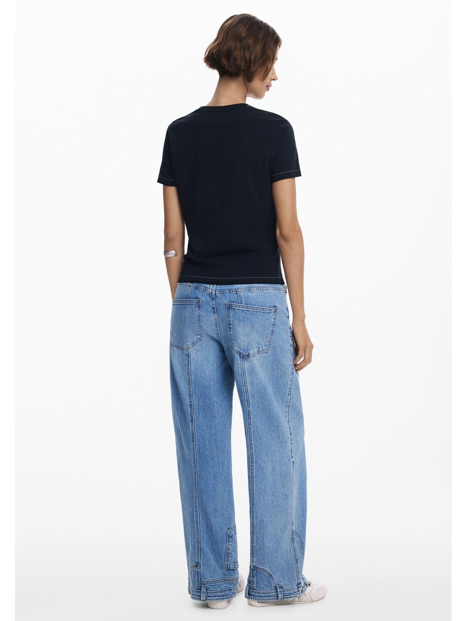 Desigual Maglietta cuore giornale Donna Nero 25WWTK04 2000 DESIGUAL