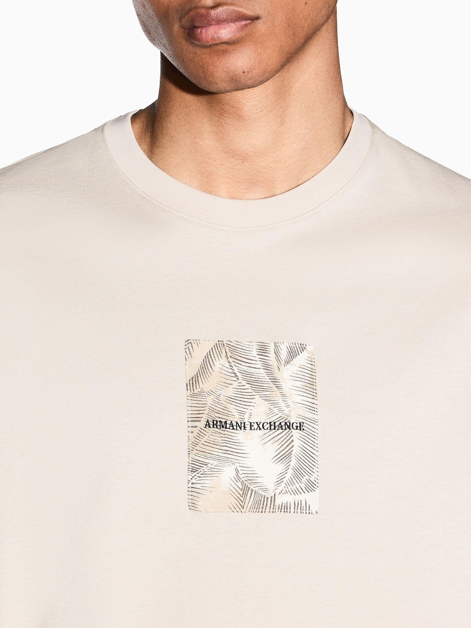 Armani Exchange T-Shirt Uomo Beige Regular Fit in Jersey di Cotone Classico XM002501 AF10356 U1148 ARMANI EXCHANGE