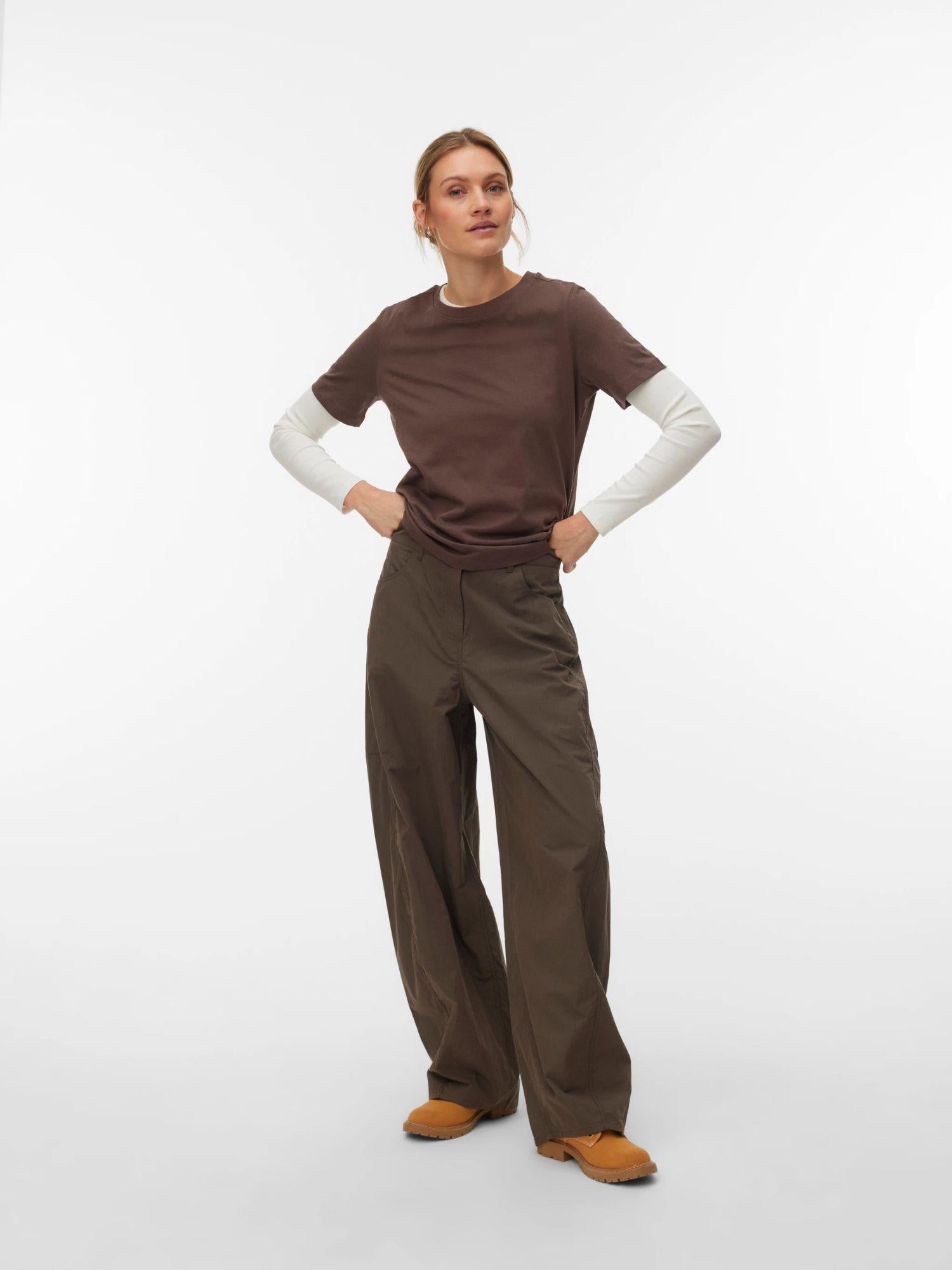 Vero Moda T-Shirt Donna Chocolate Martini Vmpaulina 10316991 CHOCOLATE MARTINI VERO MODA