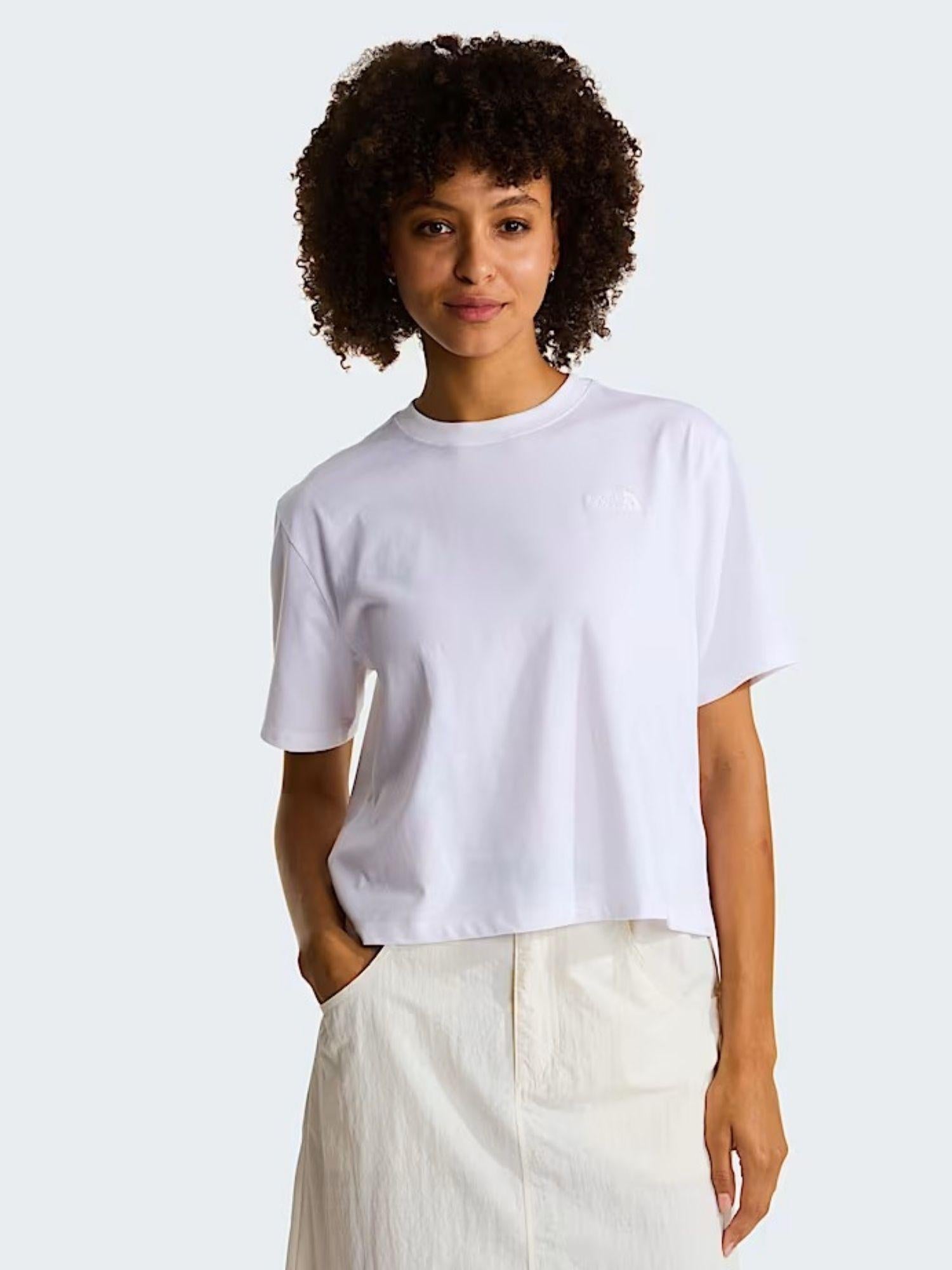 The North Face T-Shirt Donna Bianca Evolution Simple Dome Cropped Relaxed NF0A8FDH FN4 THE NORTH FACE