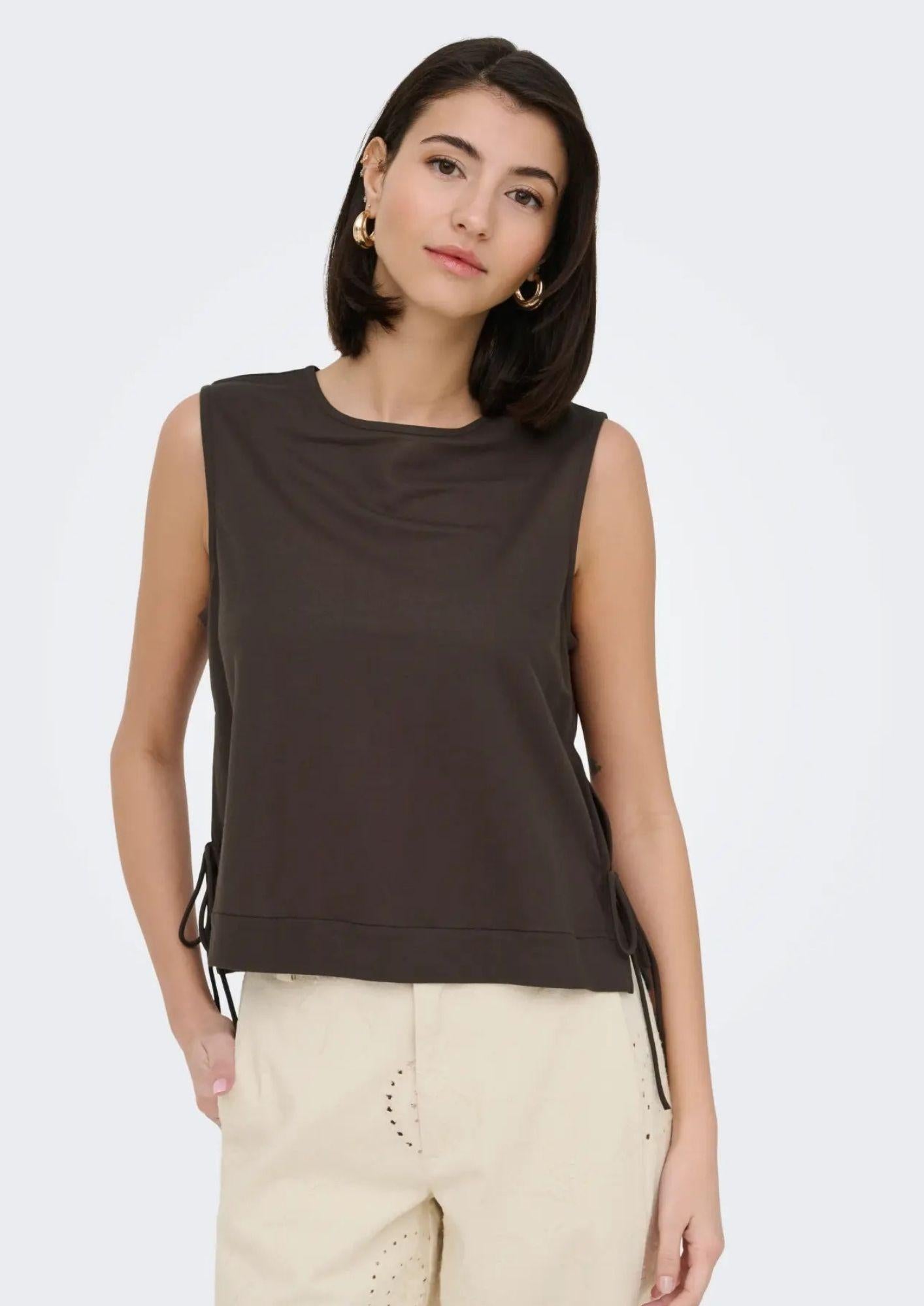 Jacqueline De Yong Top Donna Leslie Marrone 15374333 Chocolate Brown JACQUELINE DE YONG