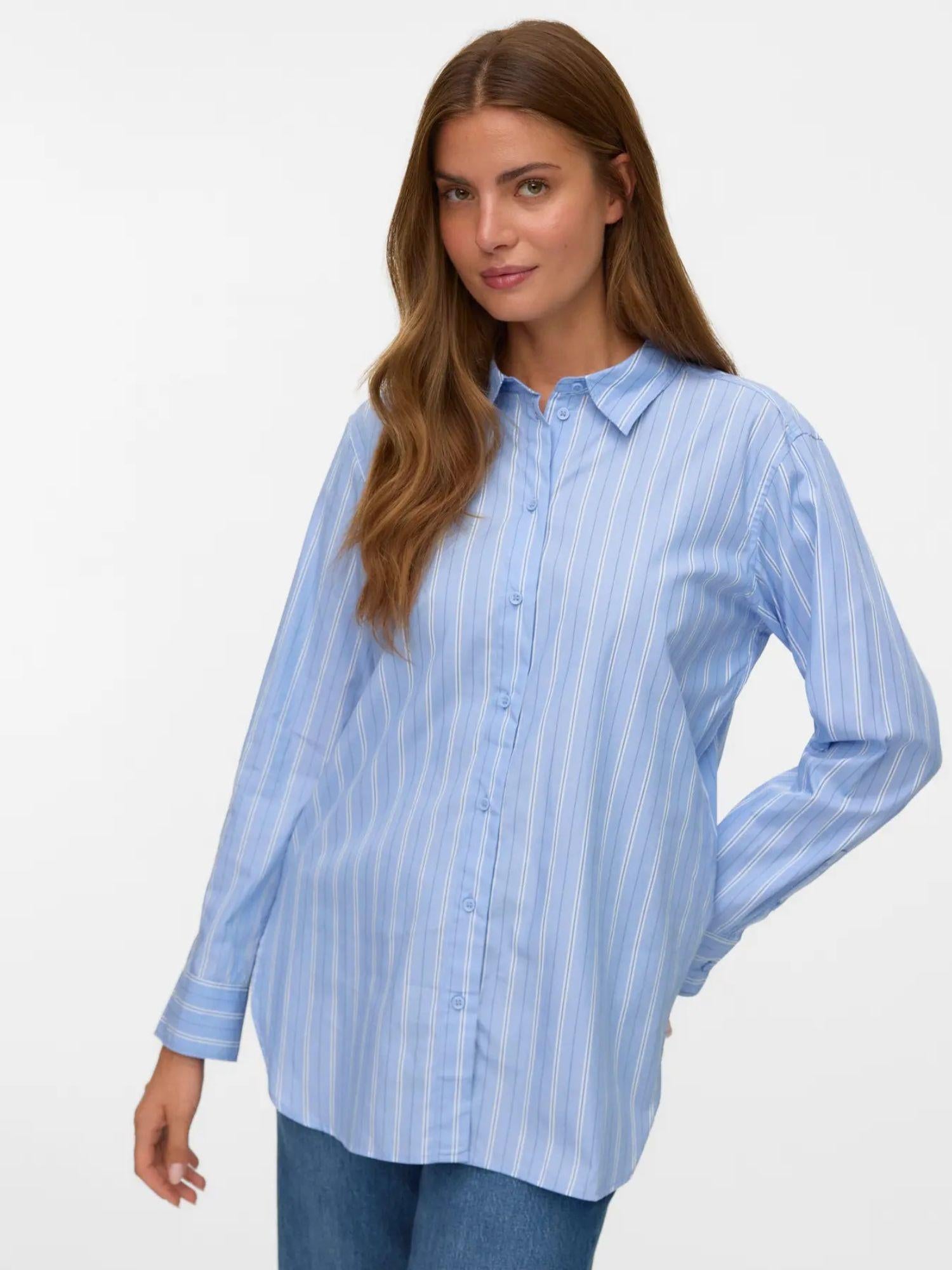 Vero Moda Camicia Donna Hydrangea Ella Snow White Black Vmelina 10336329 Hydrangea Ella VERO MODA