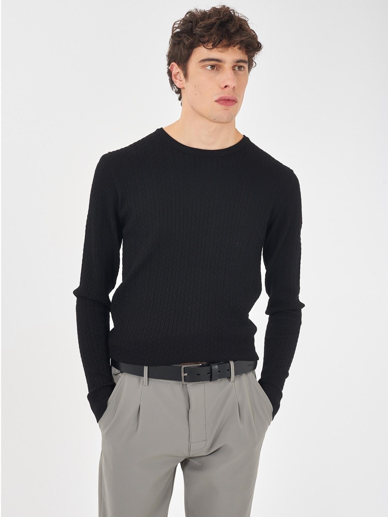 Yes Zee Maglia Girocollo Uomo Nero M824 ME00 0801 YES ZEE