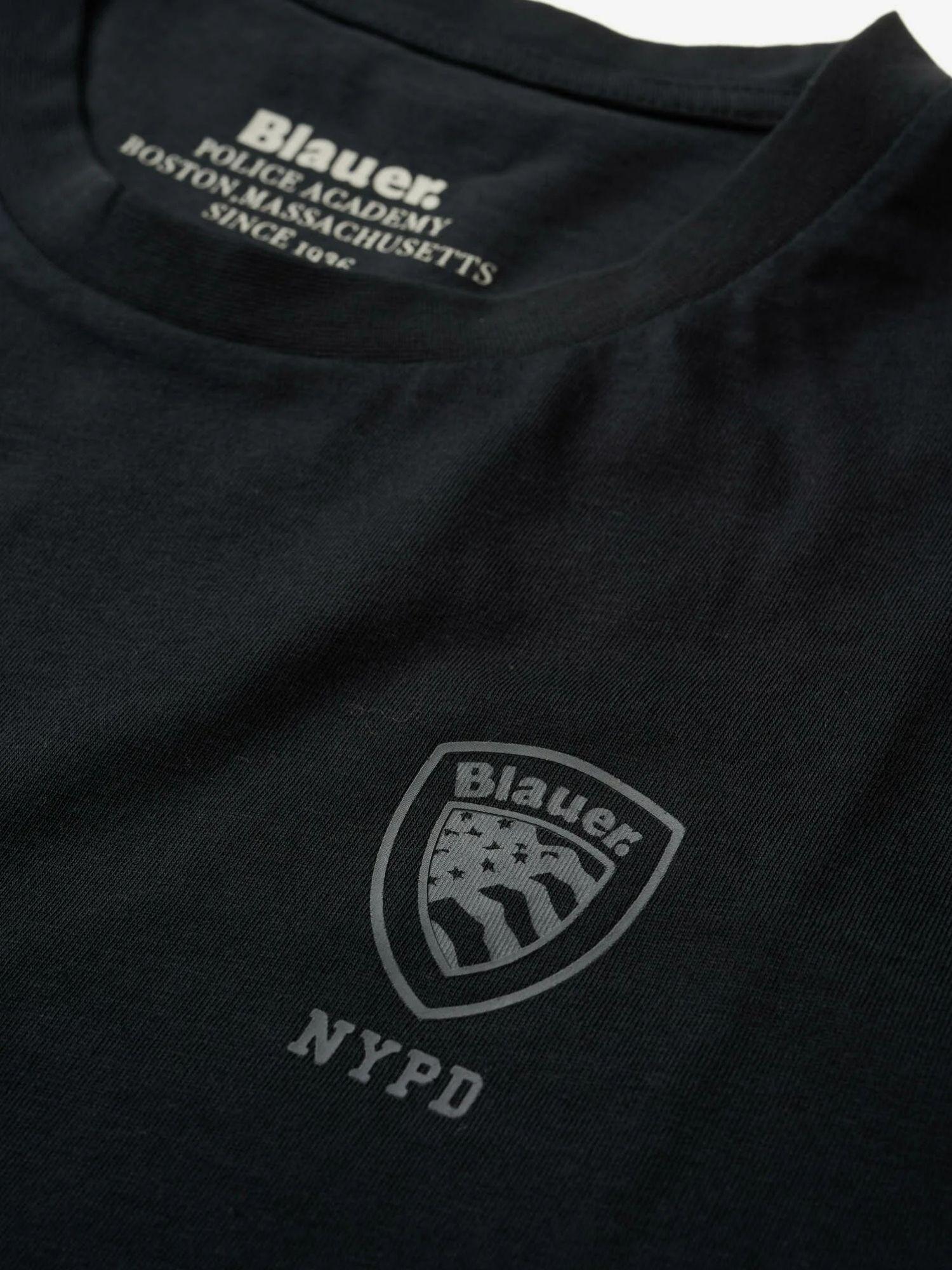 Blauer T-Shirt Uomo Nera Logo In Tono Eutaw BLUH02302 7439 999 BLAUER