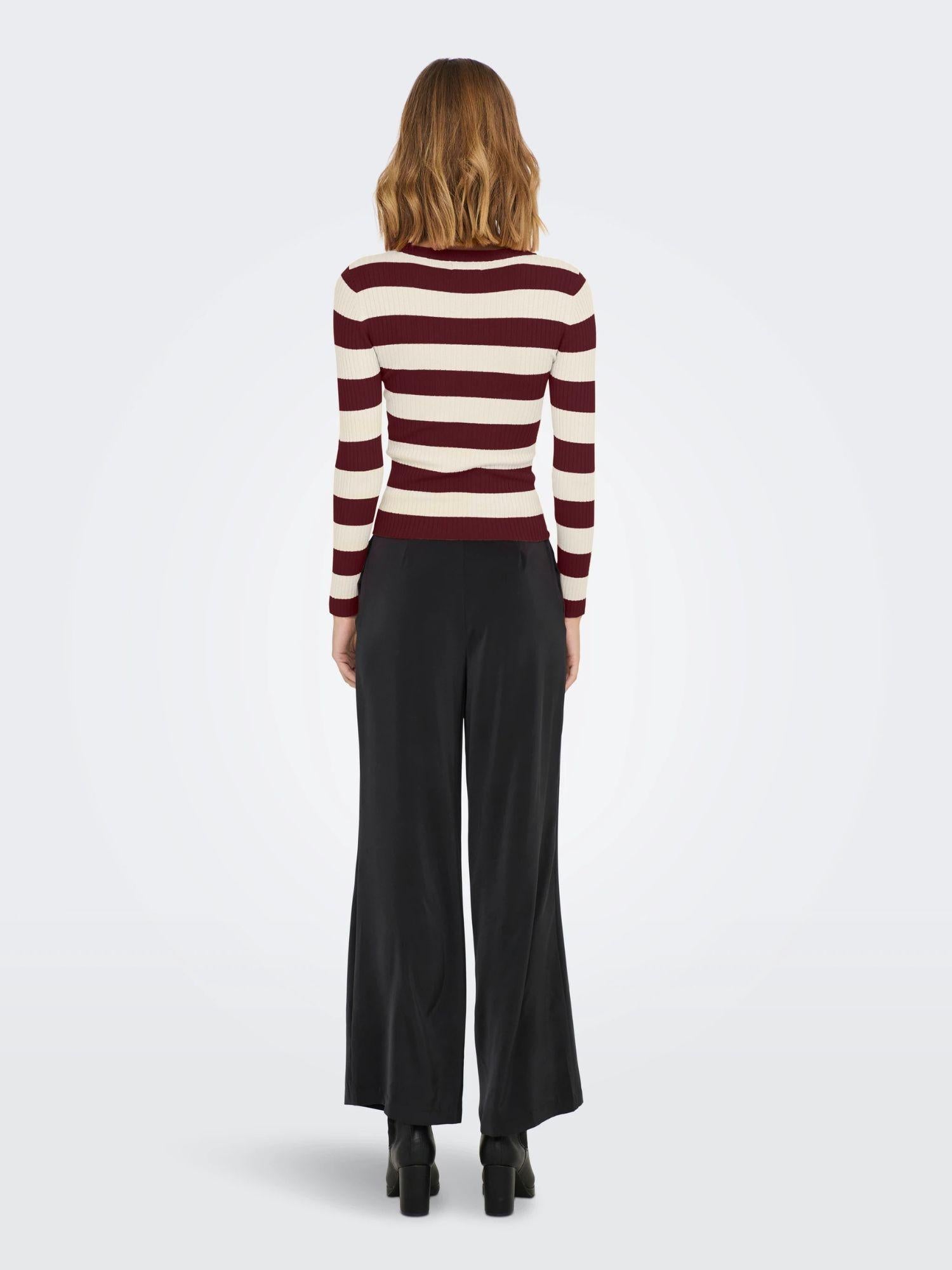 Jacqueline De Yong Maglione Donna Plum Cabernet Eggnog Stripes 15277223 Cabernet W EGGNOG STRIPES JACQUELINE DE YONG