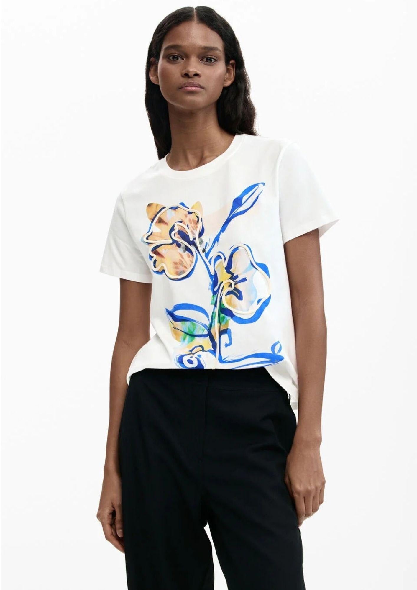 Desigual T-Shirt Donna Zuric Bianca 26SWTK38 1000 DESIGUAL