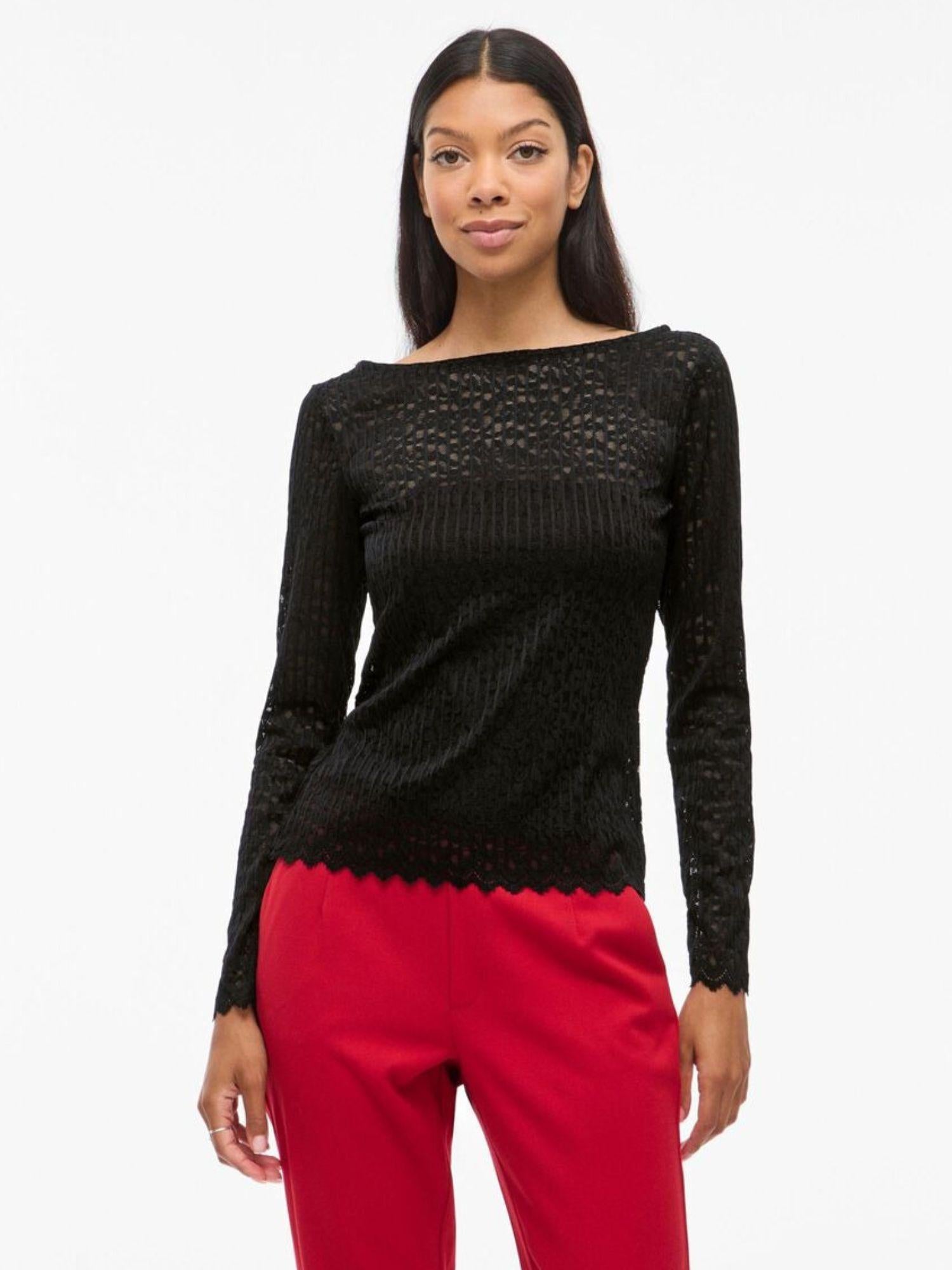 Vila Top Donna Obera Nero 14108569 Black VILA