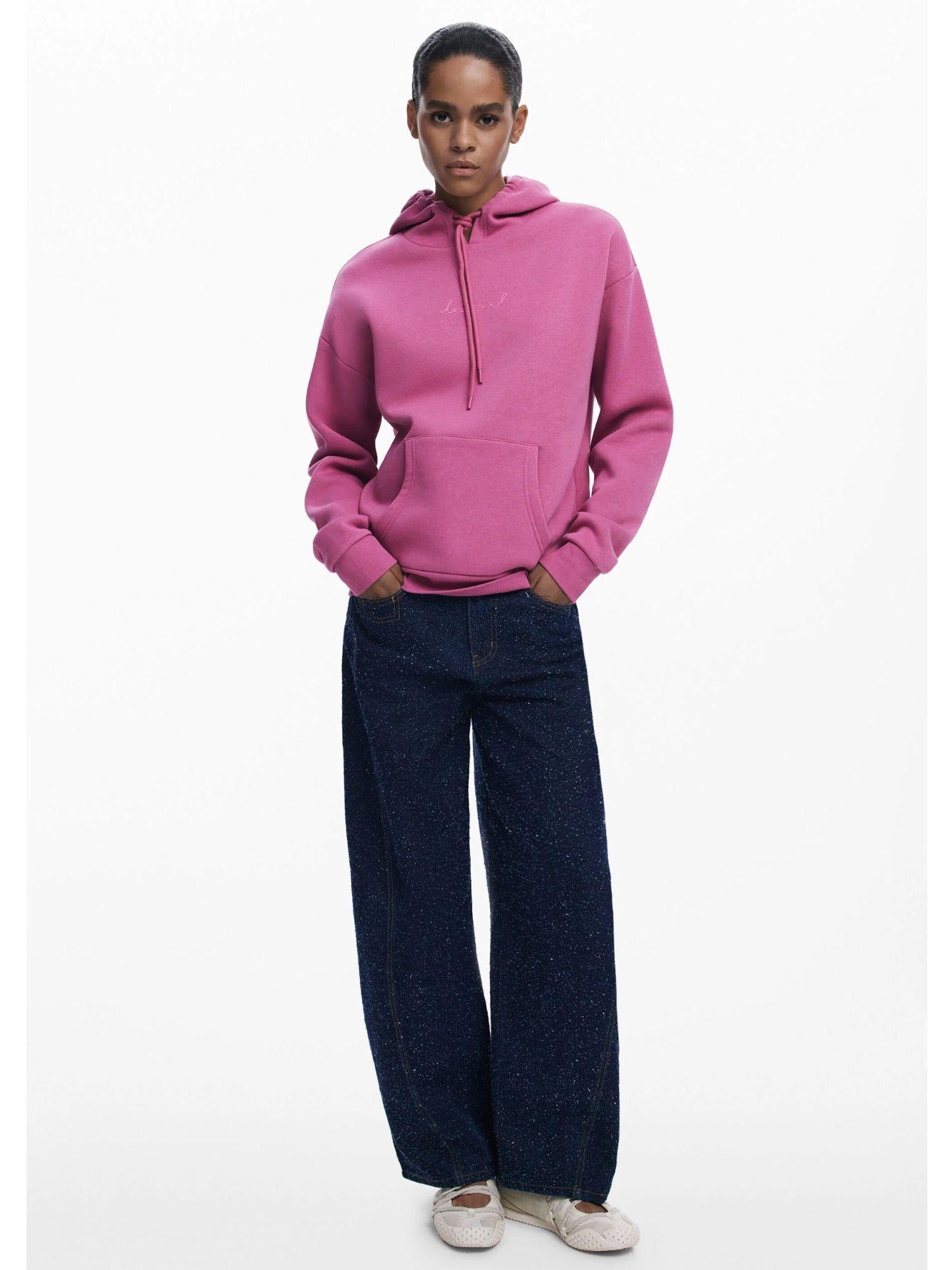 Desigual Felpa con cappuccio e logo Donna Rosa 25WWSK13 3191 DESIGUAL