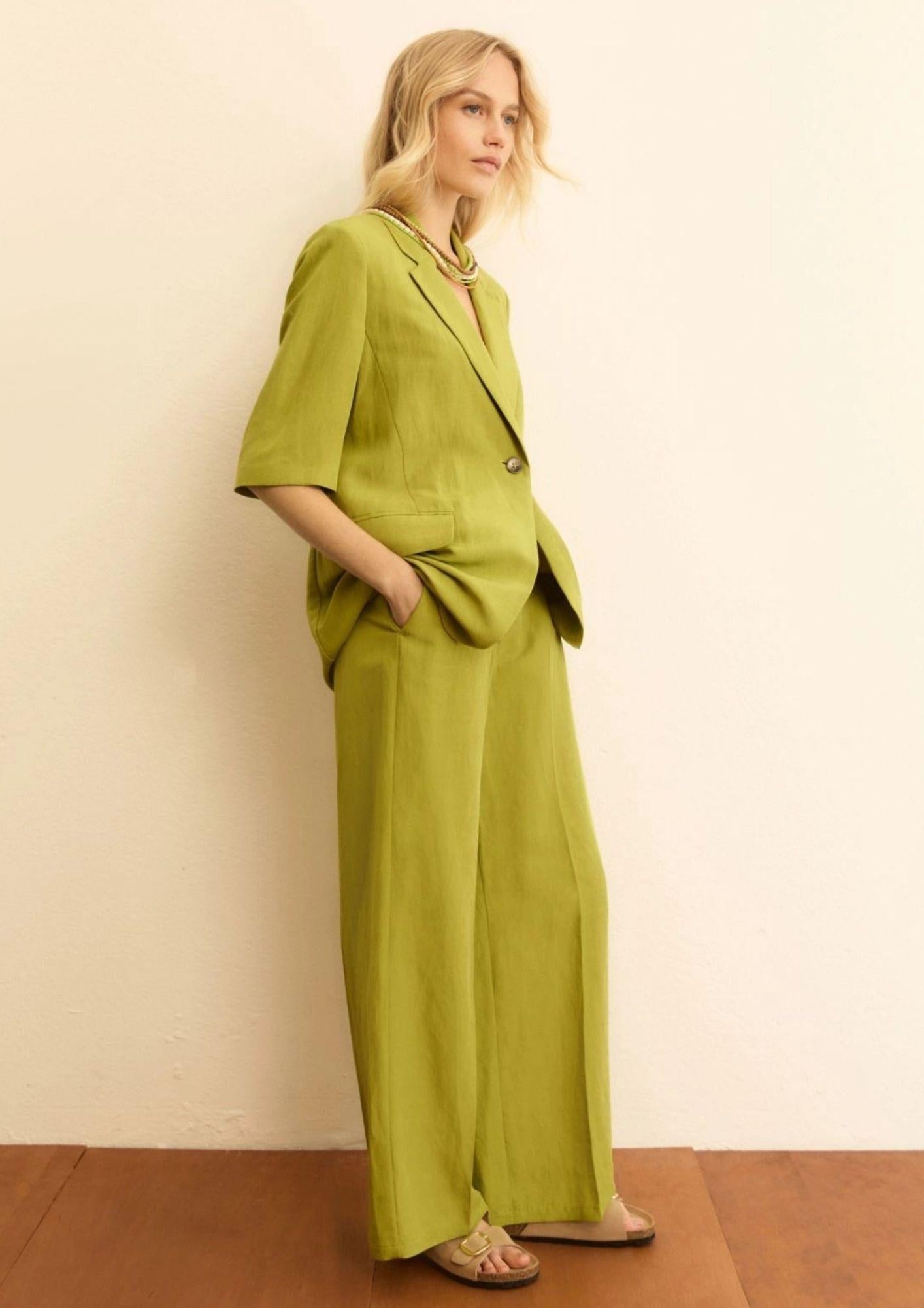 Emme Marella Pantalone Donna Emmpera Verde Mela 2615131102200 009 EMME MARELLA