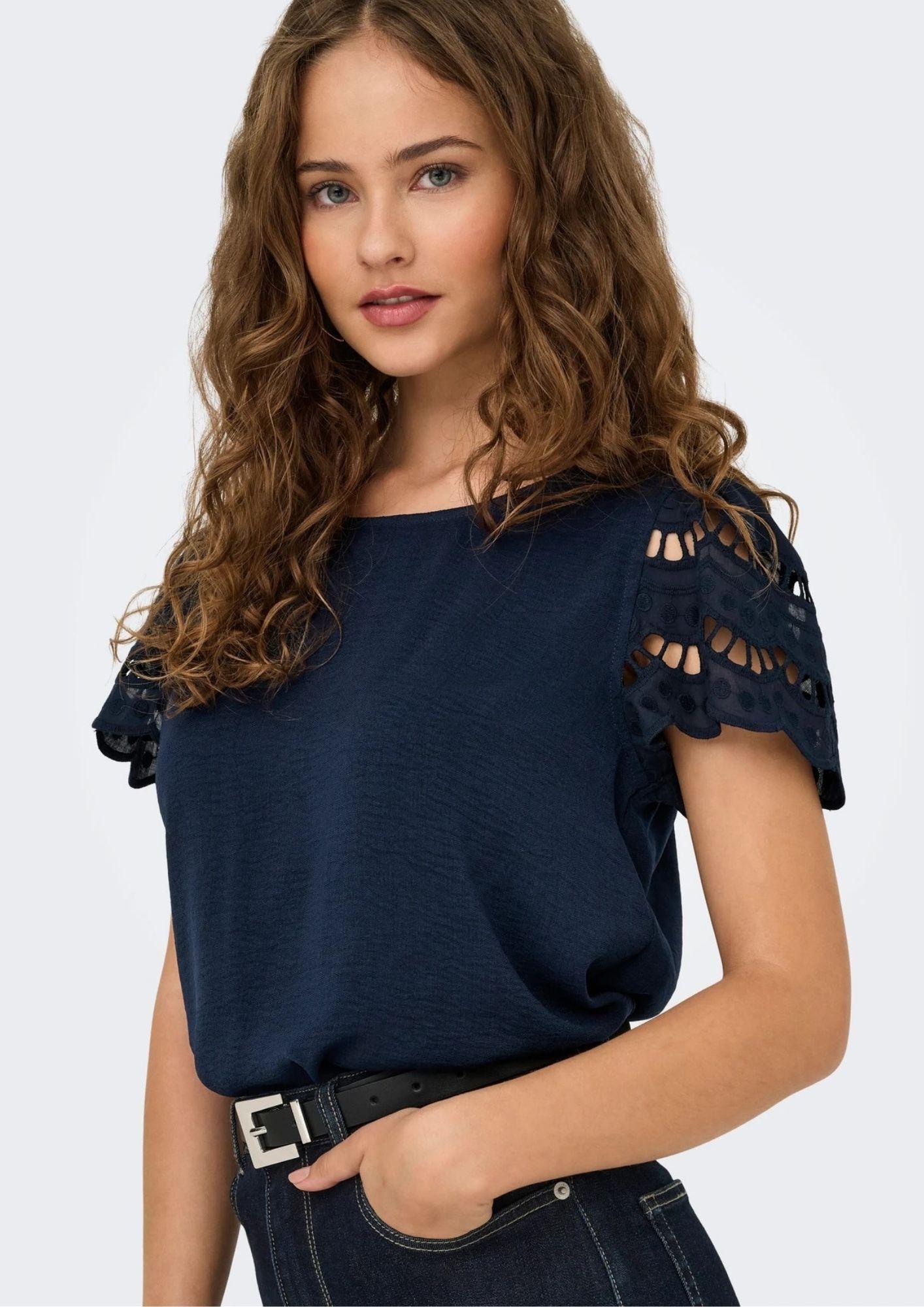 Jacqueline De Yong Top Donna Hannah Blu 15312609 Black Iris JACQUELINE DE YONG