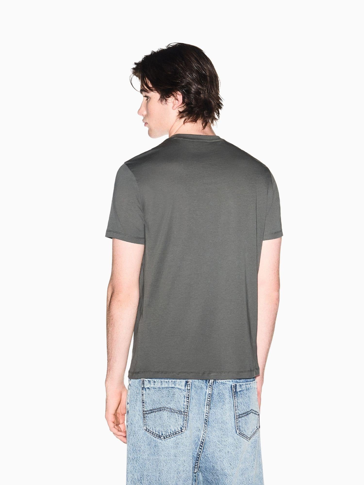 Armani Exchange T-Shirt Uomo Grigia Slim Fit in Jersey di Cotone Classico XM002784 AF10356 U8144 ARMANI EXCHANGE