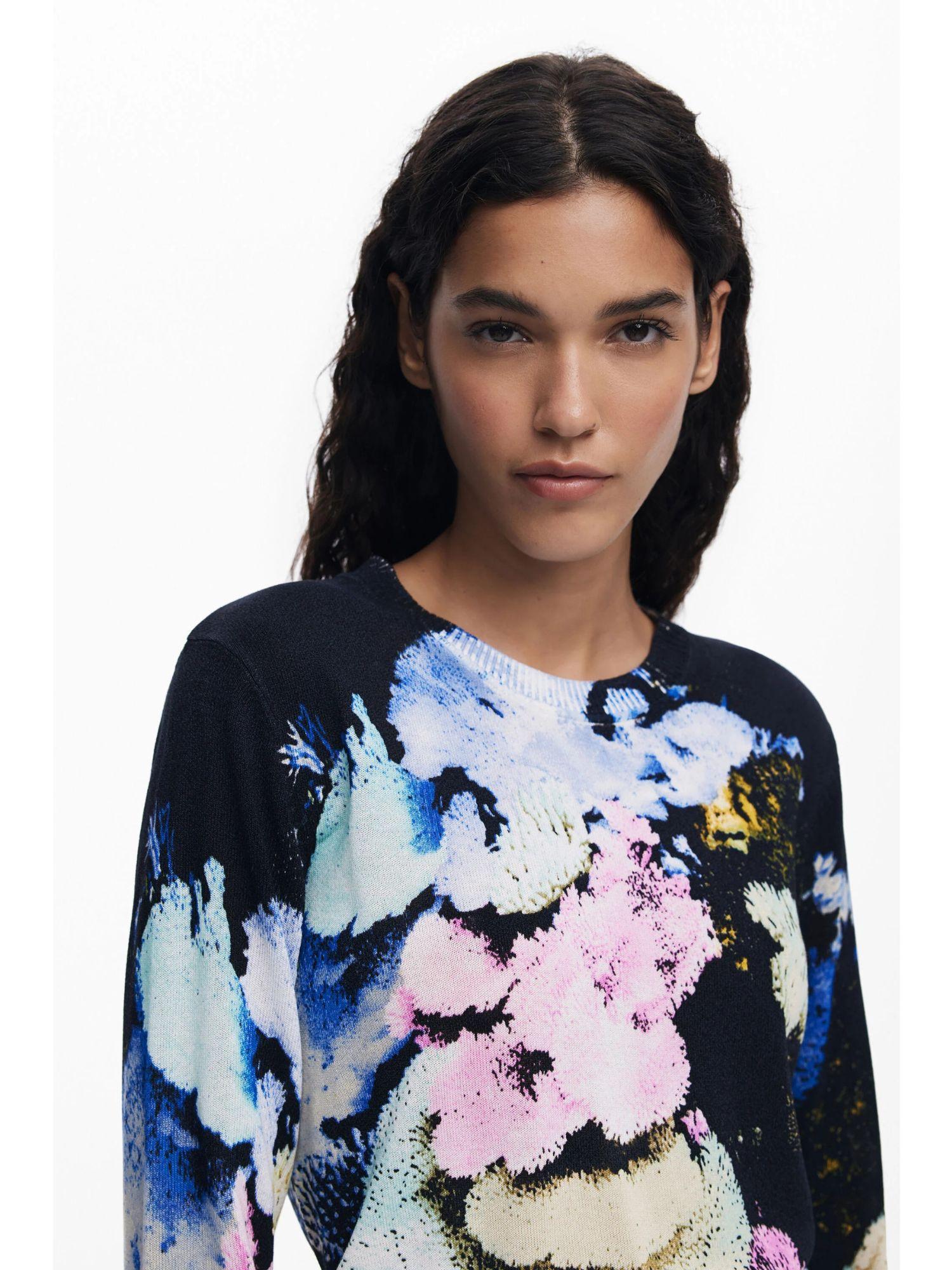 Desigual Maglione disegnato da Mr. Christian Lacroix Donna Blu 25WWJF46 5025 DESIGUAL