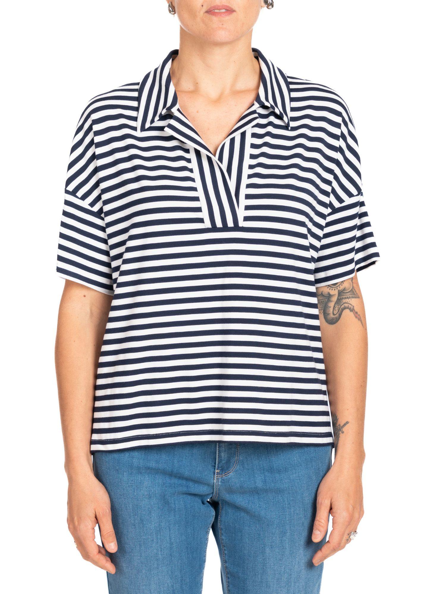 Diana Gallesi Maglia Donna Bianca e Blu G062R000672N 02 DIANA GALLESI
