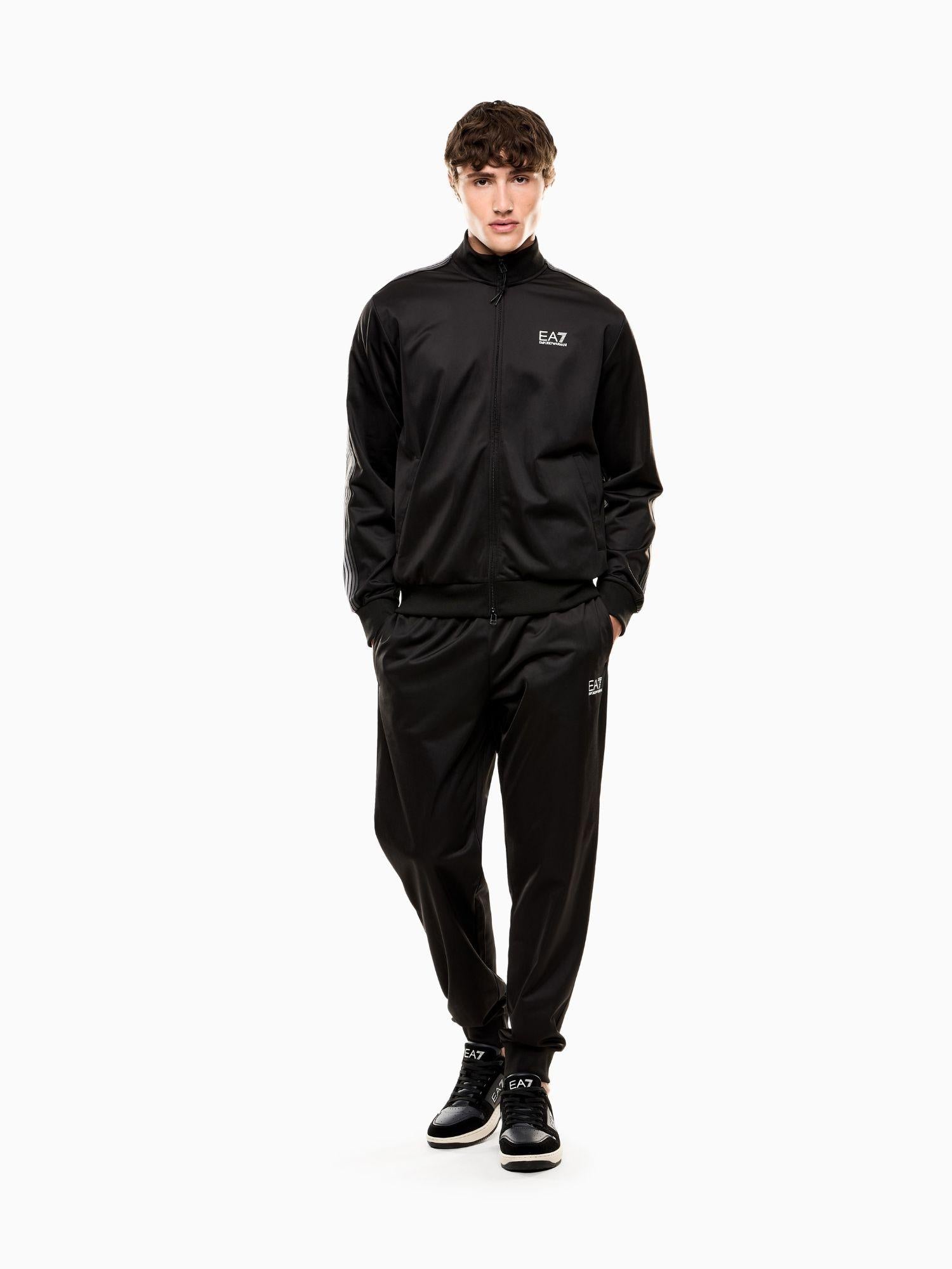 EA7 Emporio Armani Tuta 7 Lines in tessuto tecnico riciclato ASV Uomo Nero 7M000970 AF12449 UC001 EA7 EMPORIO ARMANI