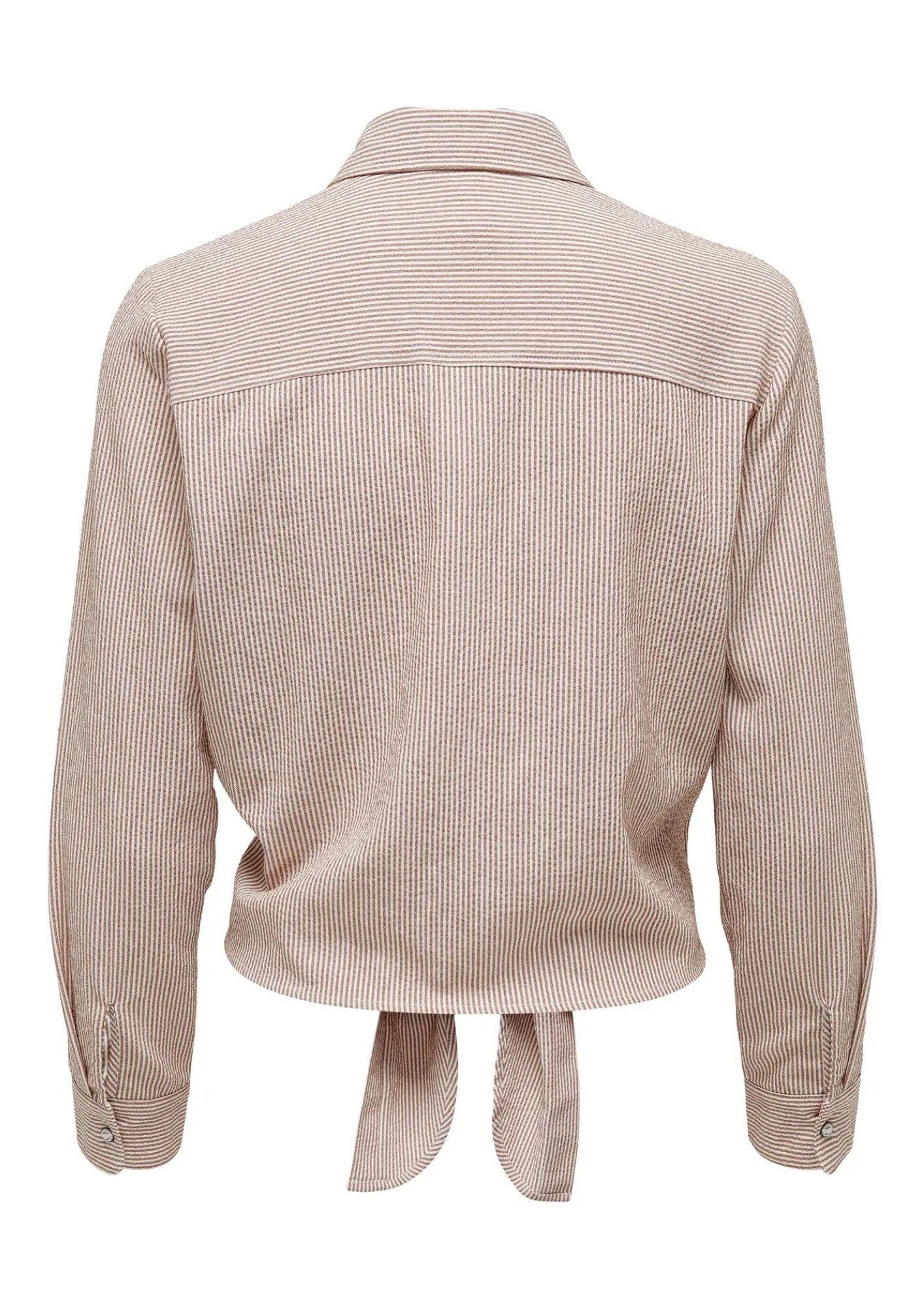 Only Camicia Donna Lecey Marrone Linee Bianche 15195910 Toasted Coconut ONLY