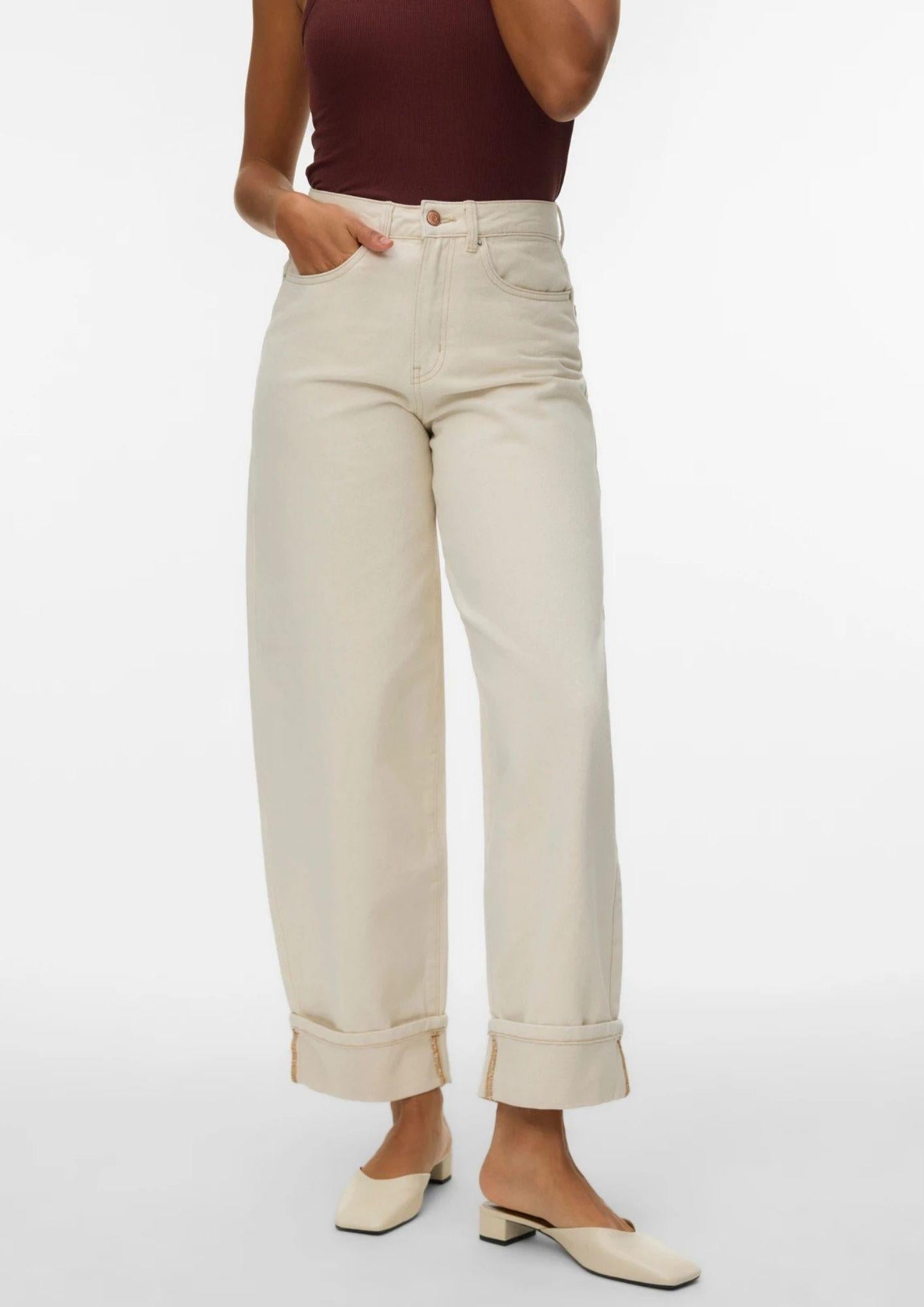Vero Moda Jeans Donna Zelda Ecrù 10339347 Ecru VERO MODA