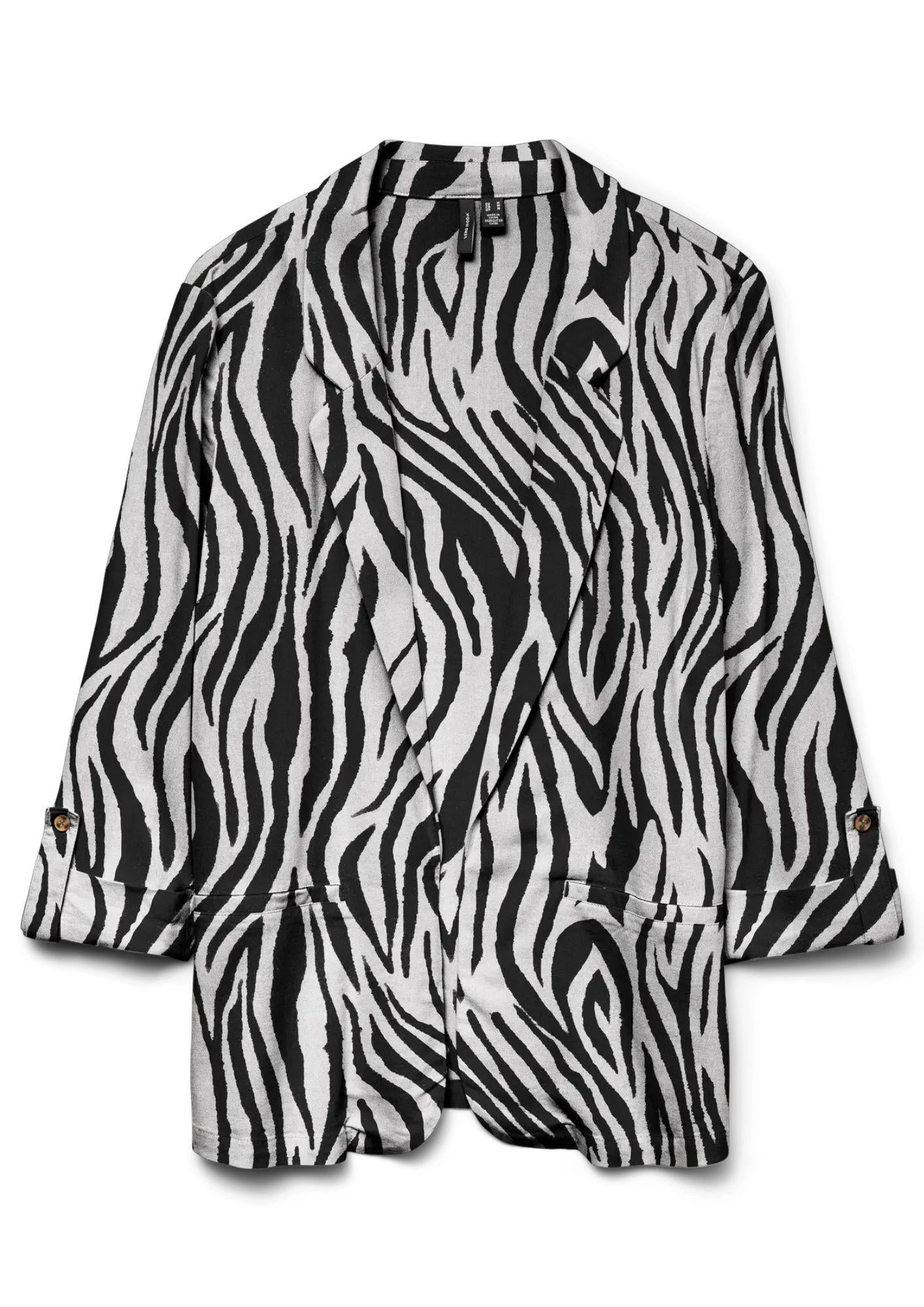 Vero Moda Giacca Donna Jesmilo Zebrato 10279700 Silver Lining Sina Zebra Black VERO MODA