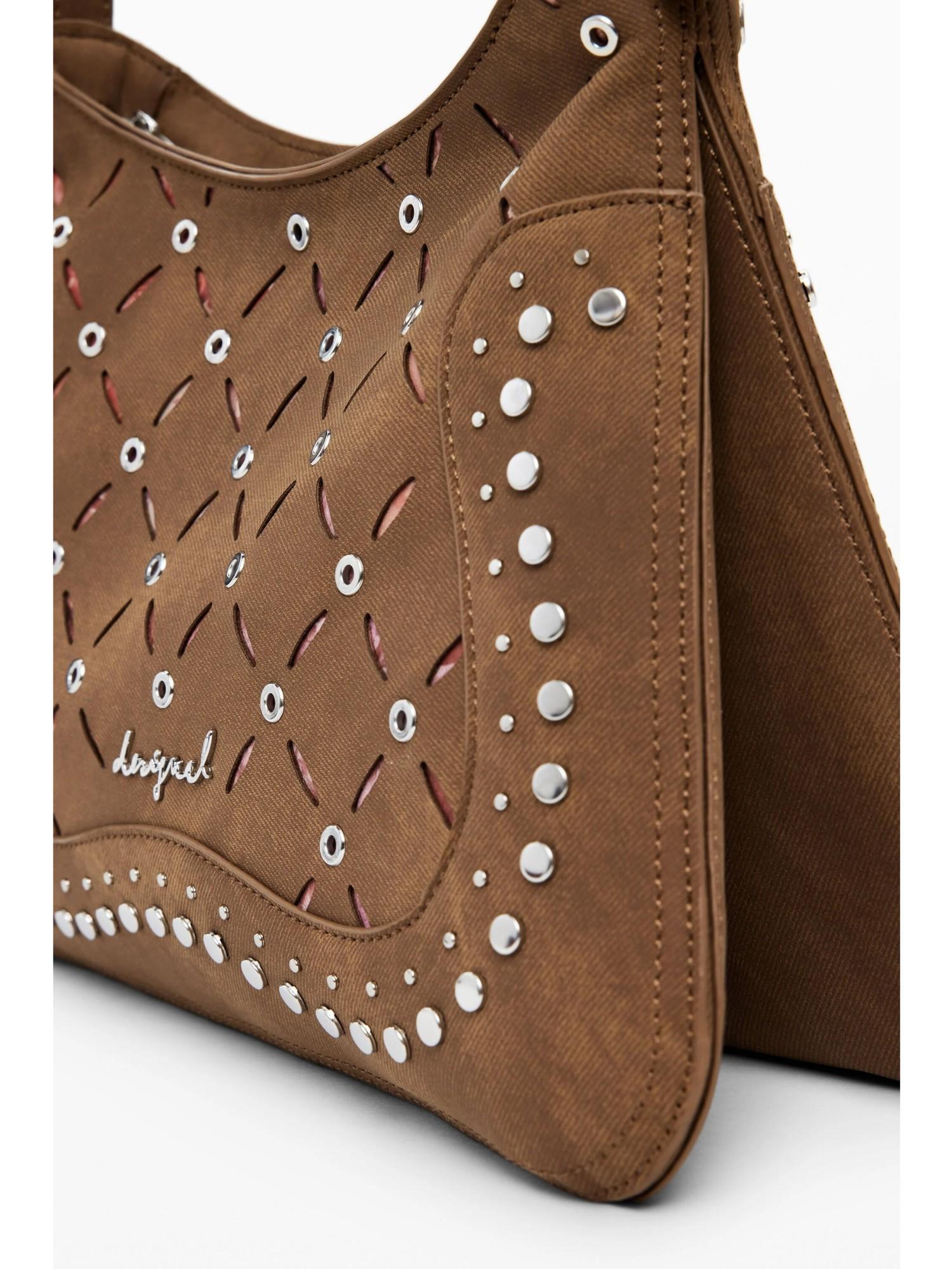 Desigual Borsa effetto pelle traforata media Donna Marrone 25WAXPB4 6011 DESIGUAL