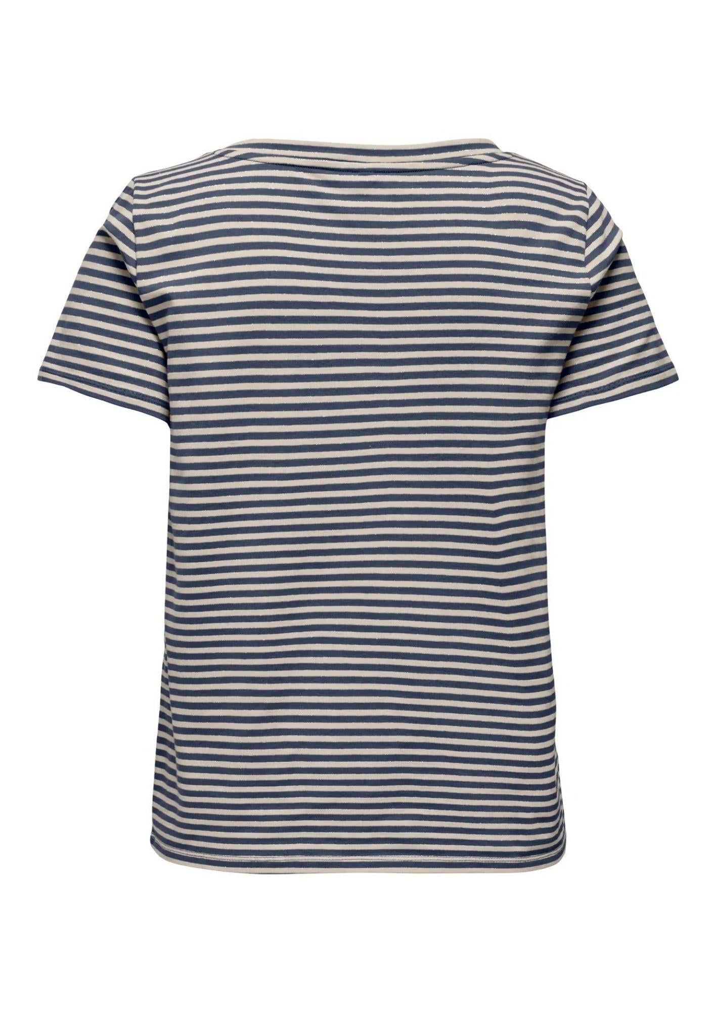 Only T-Shirt Donna Venus Blu E Grigio Betulla 15368929 Navy Blazer Oatmeal ONLY