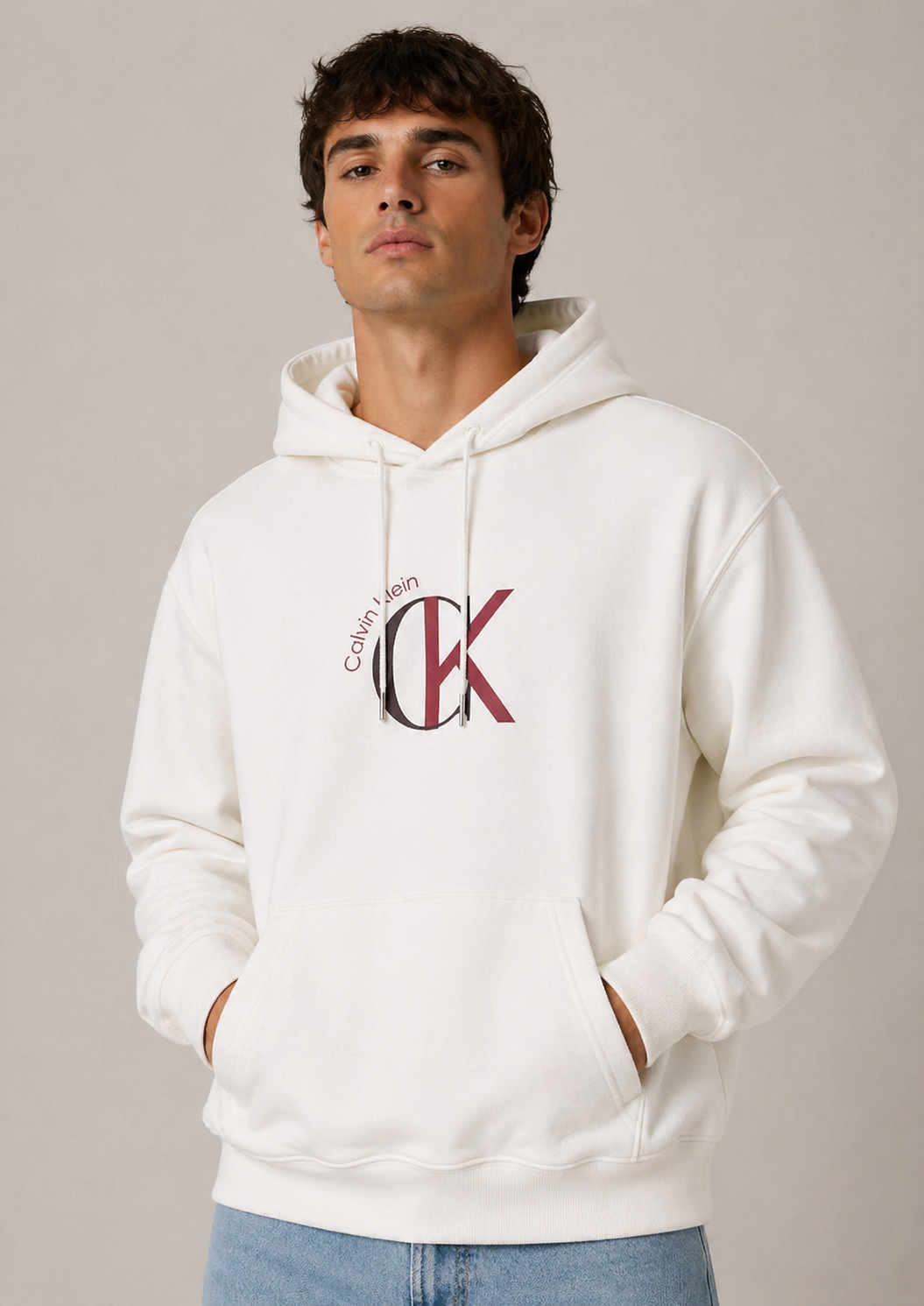 Calvin Klein Felpa Uomo Bianca LV04RE255G YBH CALVIN KLEIN