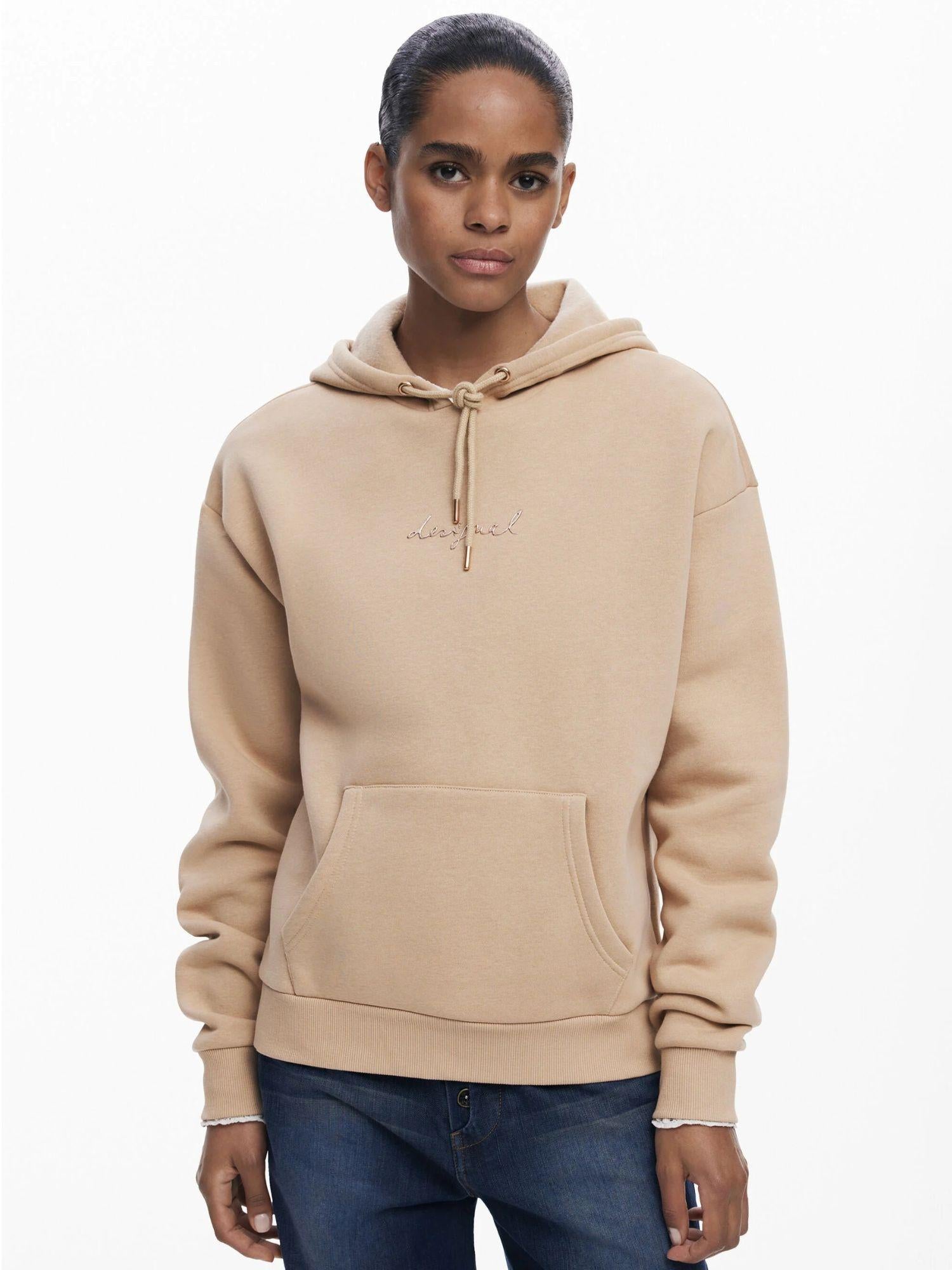 Desigual Felpa con cappuccio e logo Donna Marrone 25WWSK13 7045 DESIGUAL