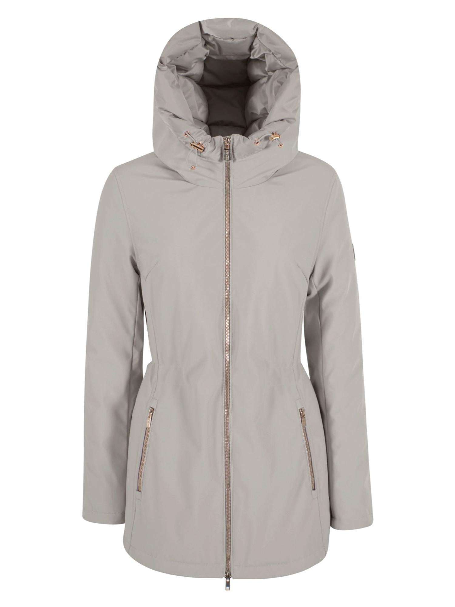Yes Zee Cappotto Softshell con Cappuccio e Coulisse Donna Grigio Perla O088 M200 0819 YES ZEE