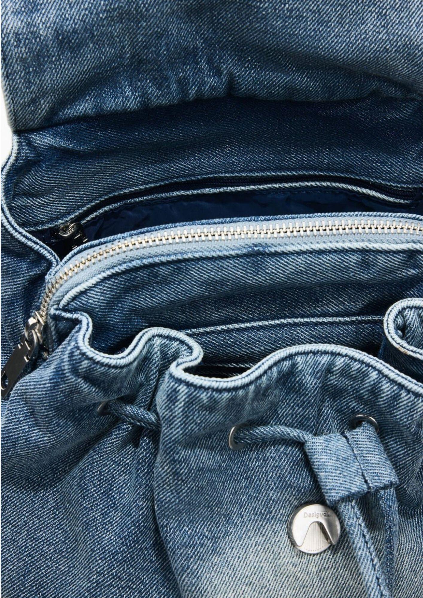 Desigual Zaino Donna Backhalf Logo Denim Luena Mini Denim Chiaro 26SAKD07 5005 DESIGUAL