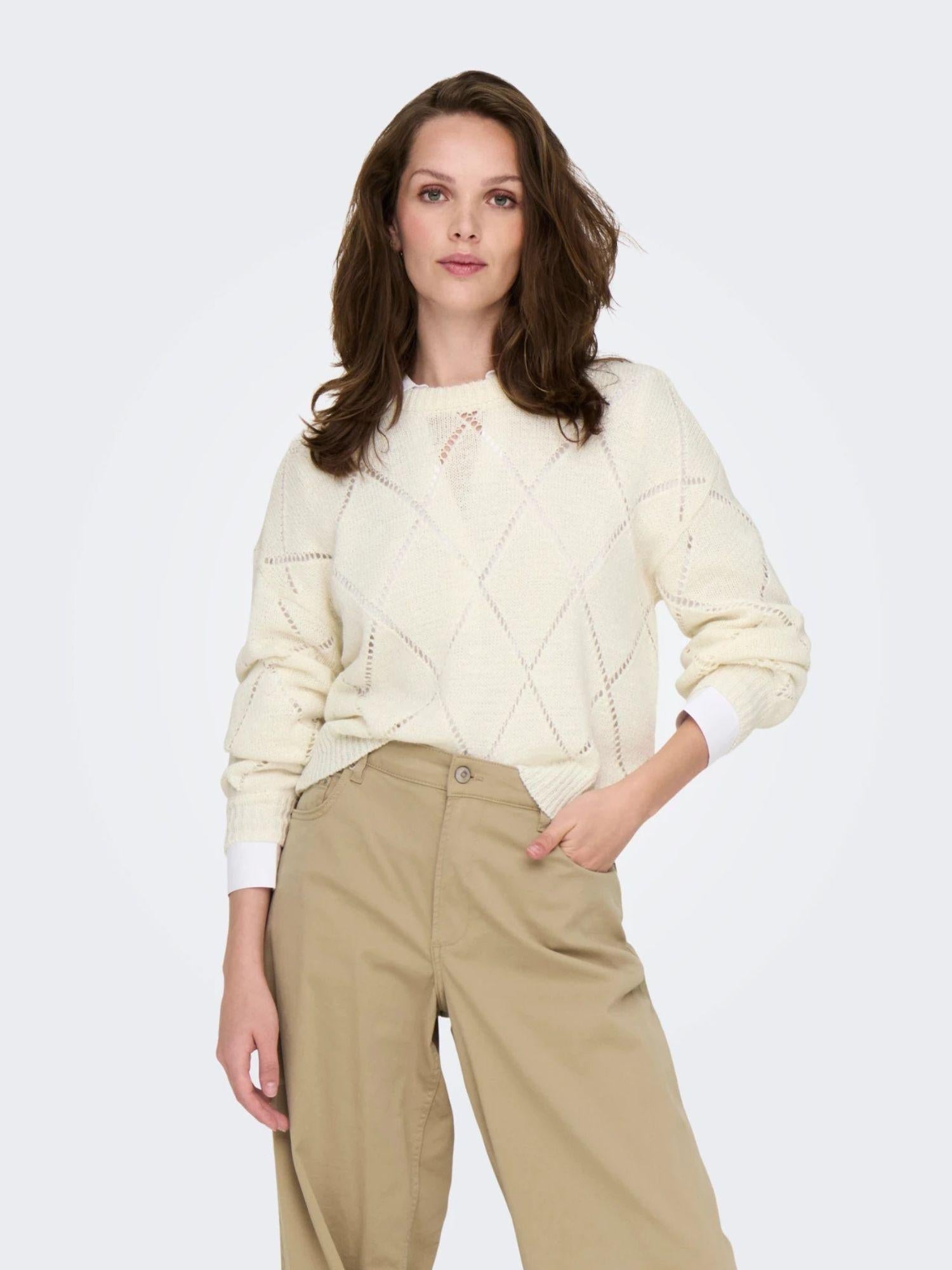 Only Maglia Donna Cloud Dancer Oversize Fit Onlgeenas 15339575 Cloud Dancer ONLY